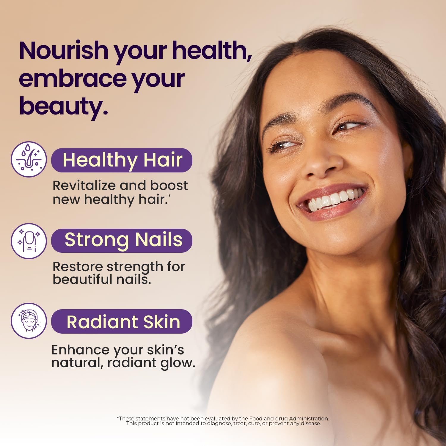 NAD+, Resveratrol, Berberine, & Biotin Anti-Aging Gummy - Hair, Skin, Nails & Joint Supplement - Collagen Peptides, Keratin, Zinc, Vitamin K2 & D3 Gummies -Regeneration- Non-GMO - Made in USA 60 Count