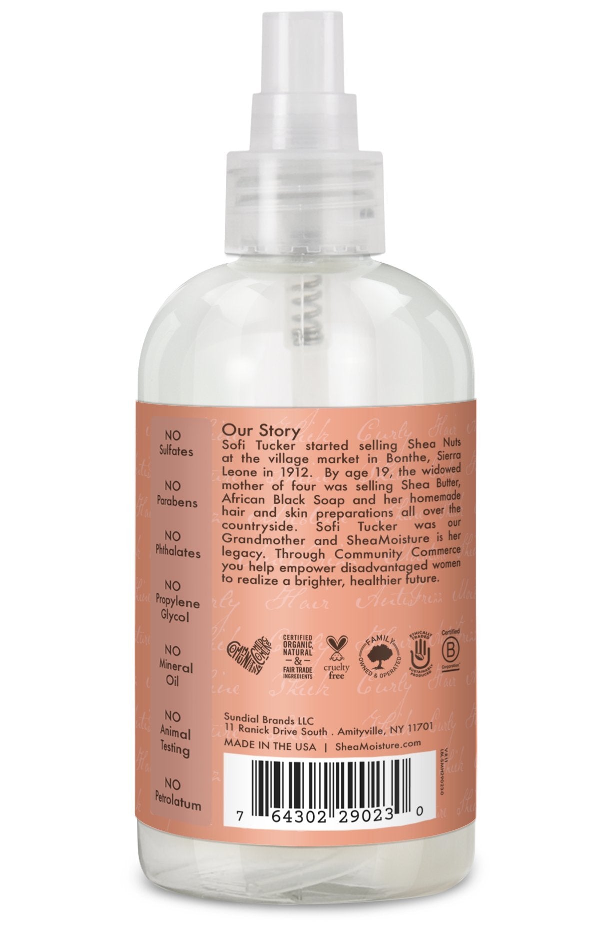 Sheamoisture Hold and Shine Moisture Mist for Thick, Curly Hair Coconut and Hibiscus for Frizz Control 8 oz