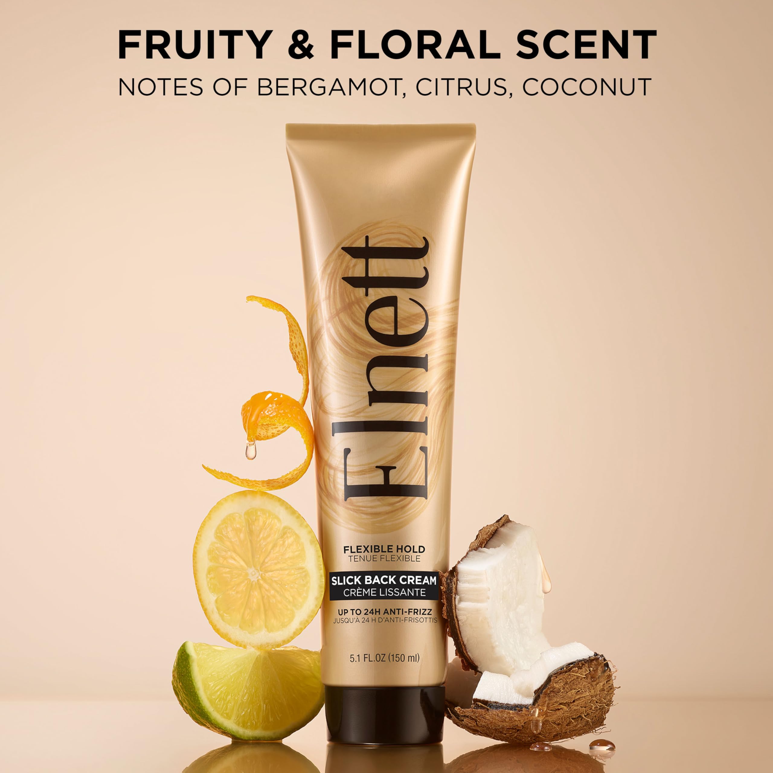 L'OREAL PARIS Elnett Slick Back Styling Cream, Anti-Frizz Hair Cream for Flexible Hold, Frizz Control, Polished Shine and Slick Finish, 5.1 Fl Oz