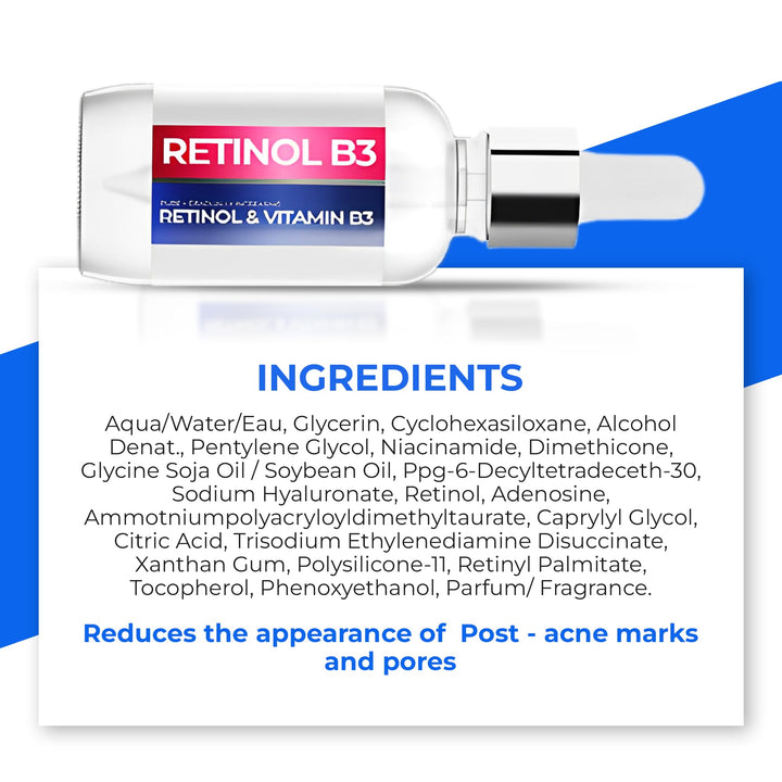 Resurfacing Retinol Serum for Face with Vitamin B3 - Retinol Total Package Serum for Anti Aging, Wrinkles, Fine Lines, Acne Scar and Sun Spots for a Radiant Complexion - Boost Collagen and Hydrates