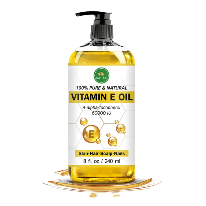 Vitamin E Oil | Premium Quality Pure & Natural Vitamin e Oil I Organic & Hexane Free Blend 60,000 IU Tocopherol I Repair Dry, Skin & Scars I for Hair Face & Full Body - 8 Fl Oz