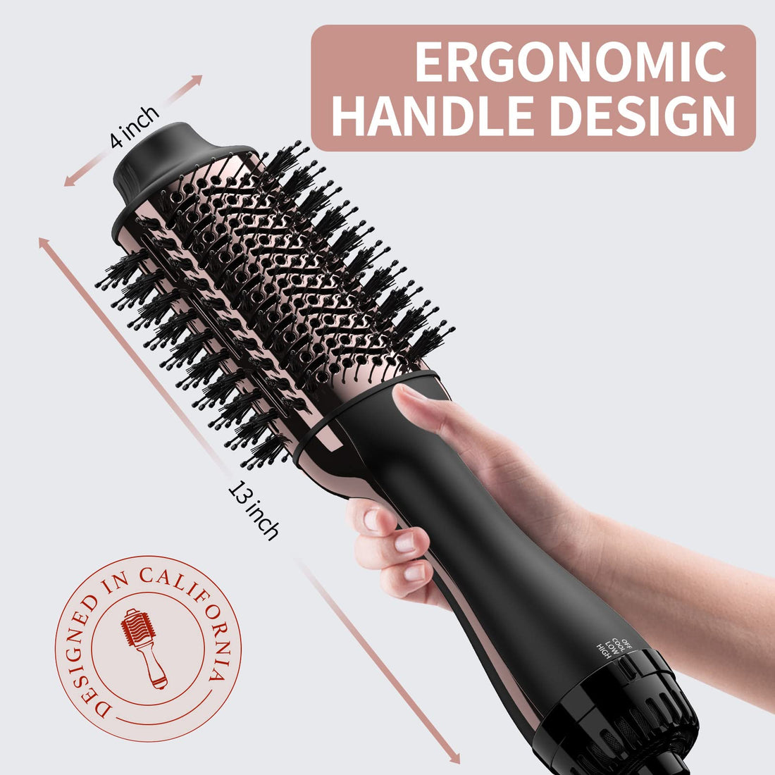Hair Dryer Brush Blow Dryer in One, Upgraded 4 in 1 Hair Dryer and Styler Volumizer with Negative Ion Anti-frizz Ceramic Titanium Barrel Hot Air Hair Straightener Brush