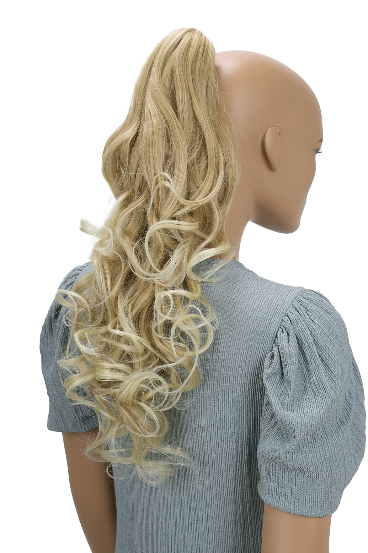 bleach blonde mix #27T613 H32 : PRETTYSHOP 24 Hair Piece Pony Tail Extension Very Long & Voluminous Curly Or Wavy Heat-Resisting H32