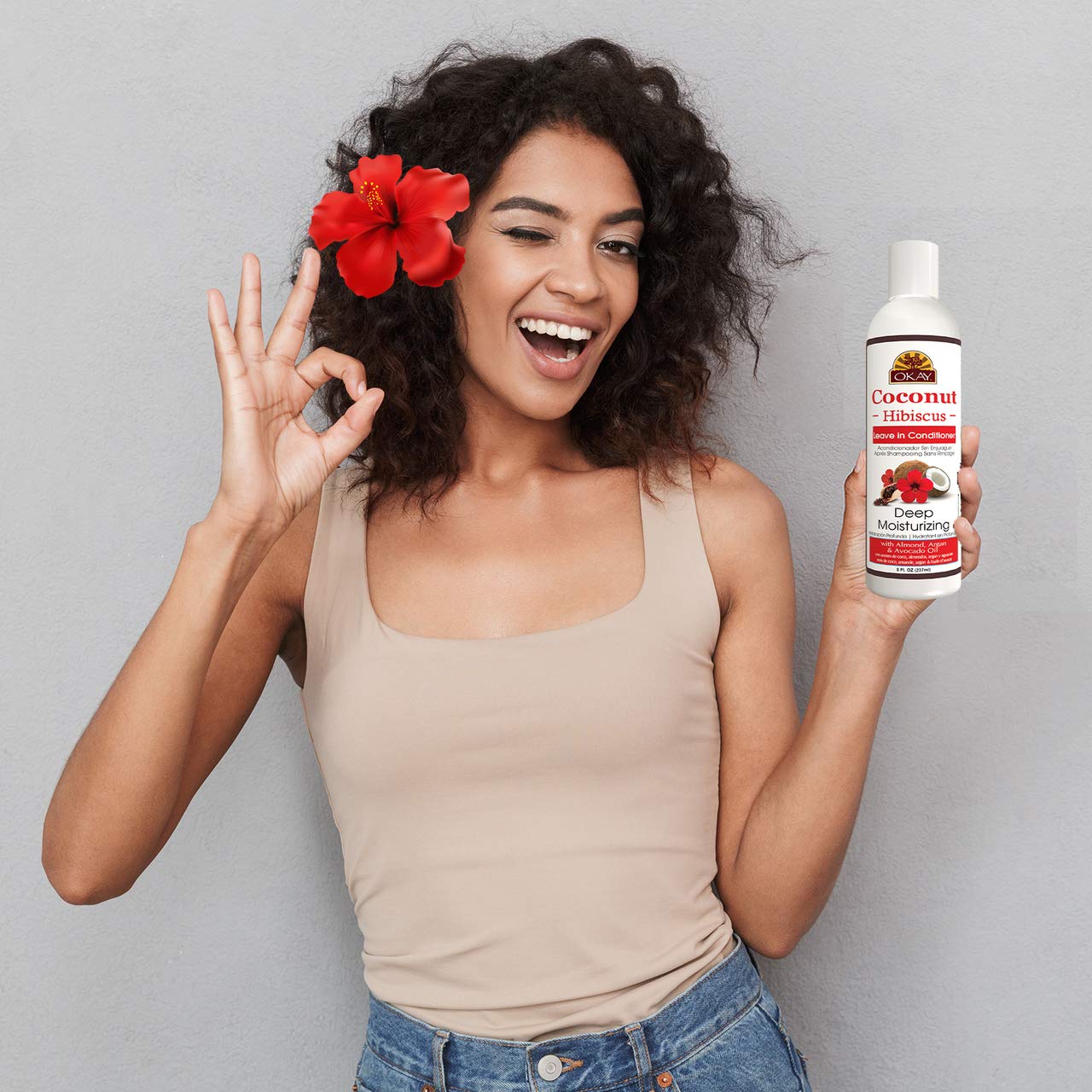 Okay Coconut Leave In Conditioner Hibiscus 8 Ounce
