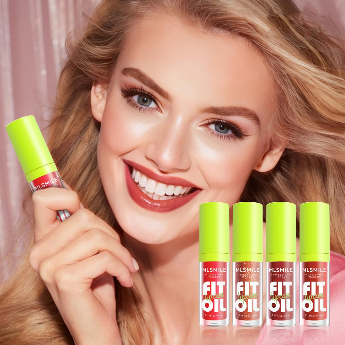 4 Colors Fat Oil Lip Gloss, Lip Oil Lip Glaze Hydrating Lip Glow Oil Big Brush Head Moisturizing Lip Gloss, Shiny Transparent Tinted Plumping Lip Oil Nourishing Non-sticky (B#)