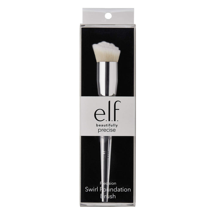 e.l.f. Precision Foundation Swirl Brush, Soft, Synthetic, Dense, Versatile, Blends, Corrects, Conceals, Smooths, Easy To Clean (85323)