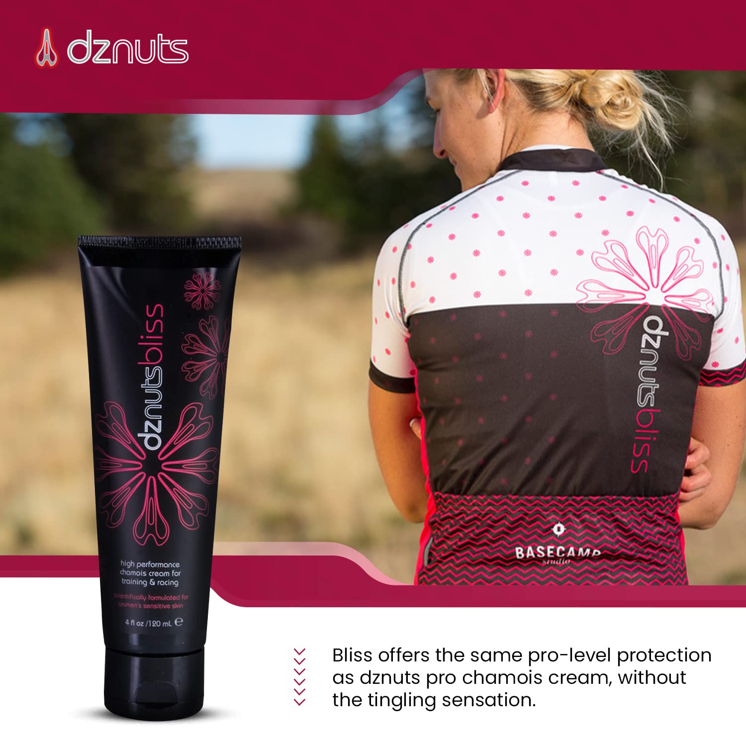dznuts - Women’s Bliss Chamois Cream - Anti-Chafing for Saddle Sores, Thigh Friction, Skin Irritation - Cyclists, Runners, Triathletes 3 Pack