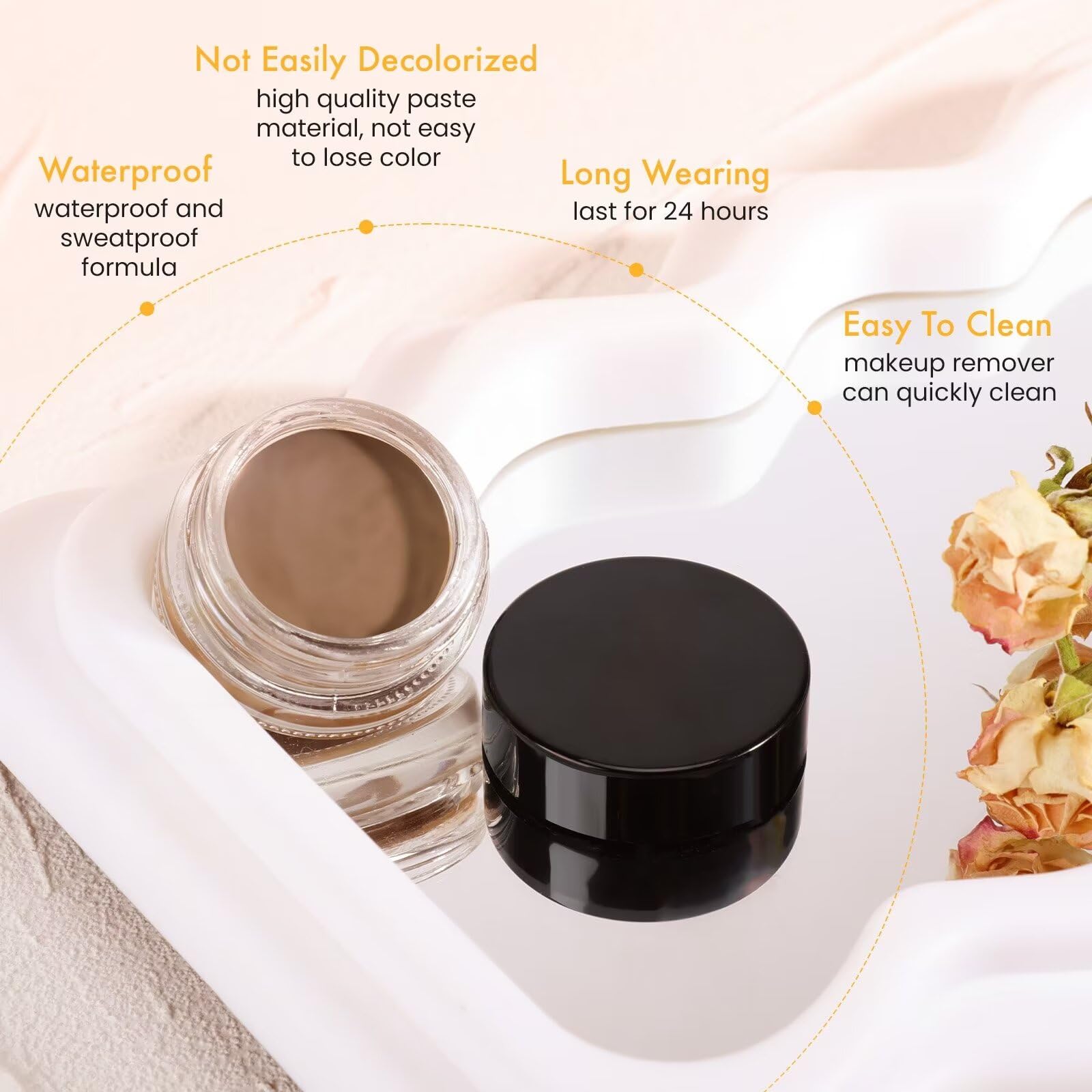 3 IN 1 Eyebrow Gel Kit With 2 Eyebrow Brushs,High Pigment,Waterproof,Long Wearing, Eyebrow Pomade For All Skin Tones, #08 auburn