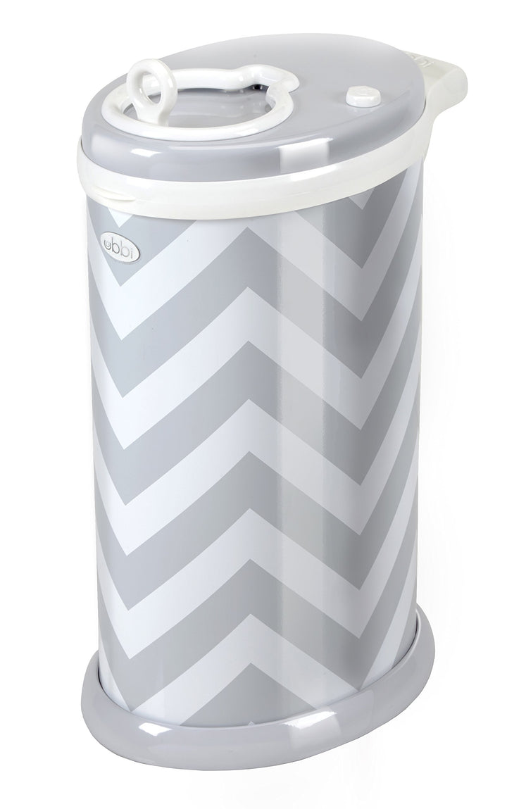 Ubbi Steel Diaper Pail, Gray Chevron (Discont.)