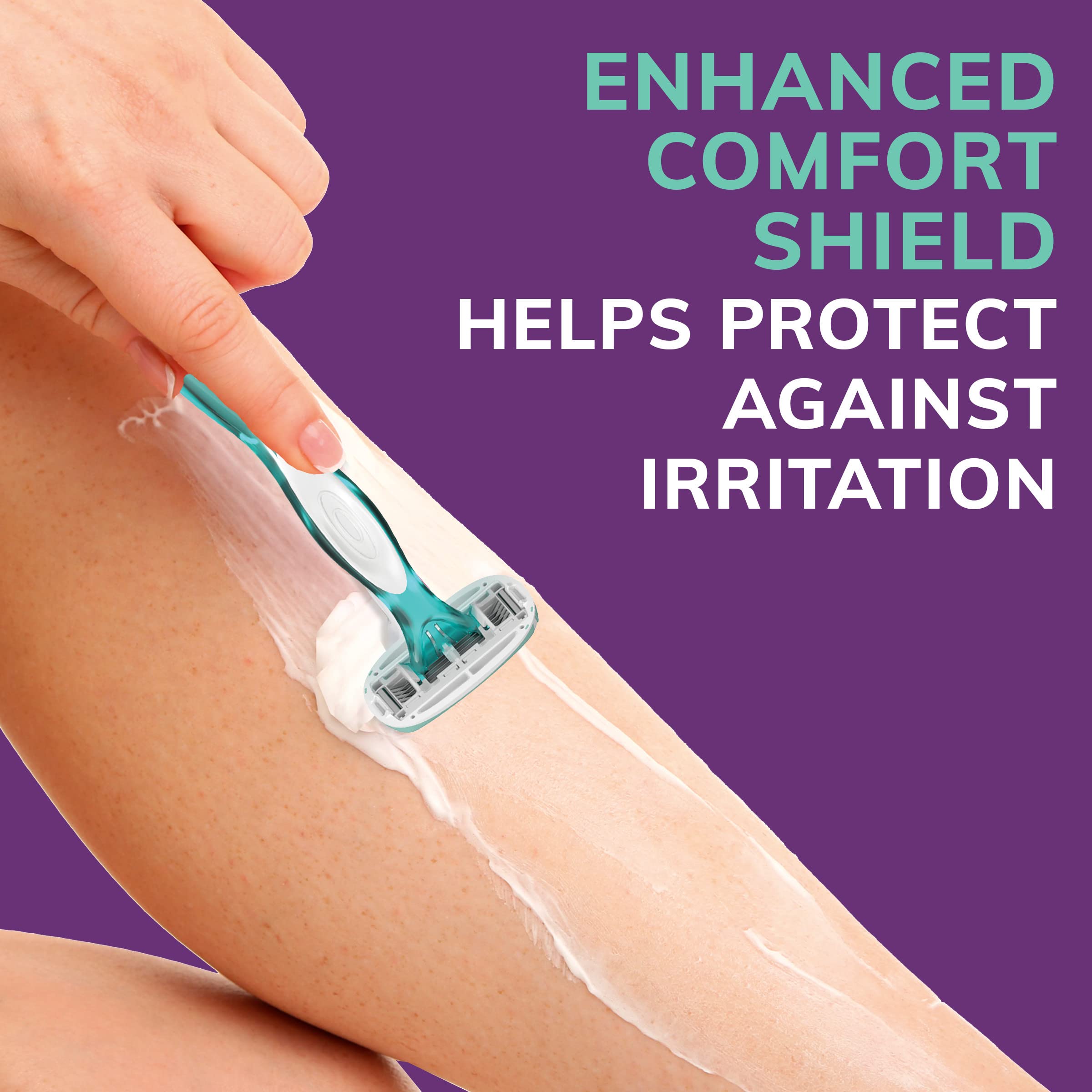 Soleil Sensitive Advanced Women's Disposable Razor, Five Blade, 2 Count, for a Flawlessy Smooth Shave