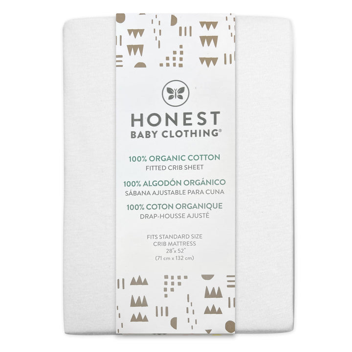 HonestBaby unisex-baby Fitted Crib Sheets Set Standard Mattress, 100% Organic Cotton Baby Boys, Girls, Neutral, 1 Pack - Love Dot, One Size