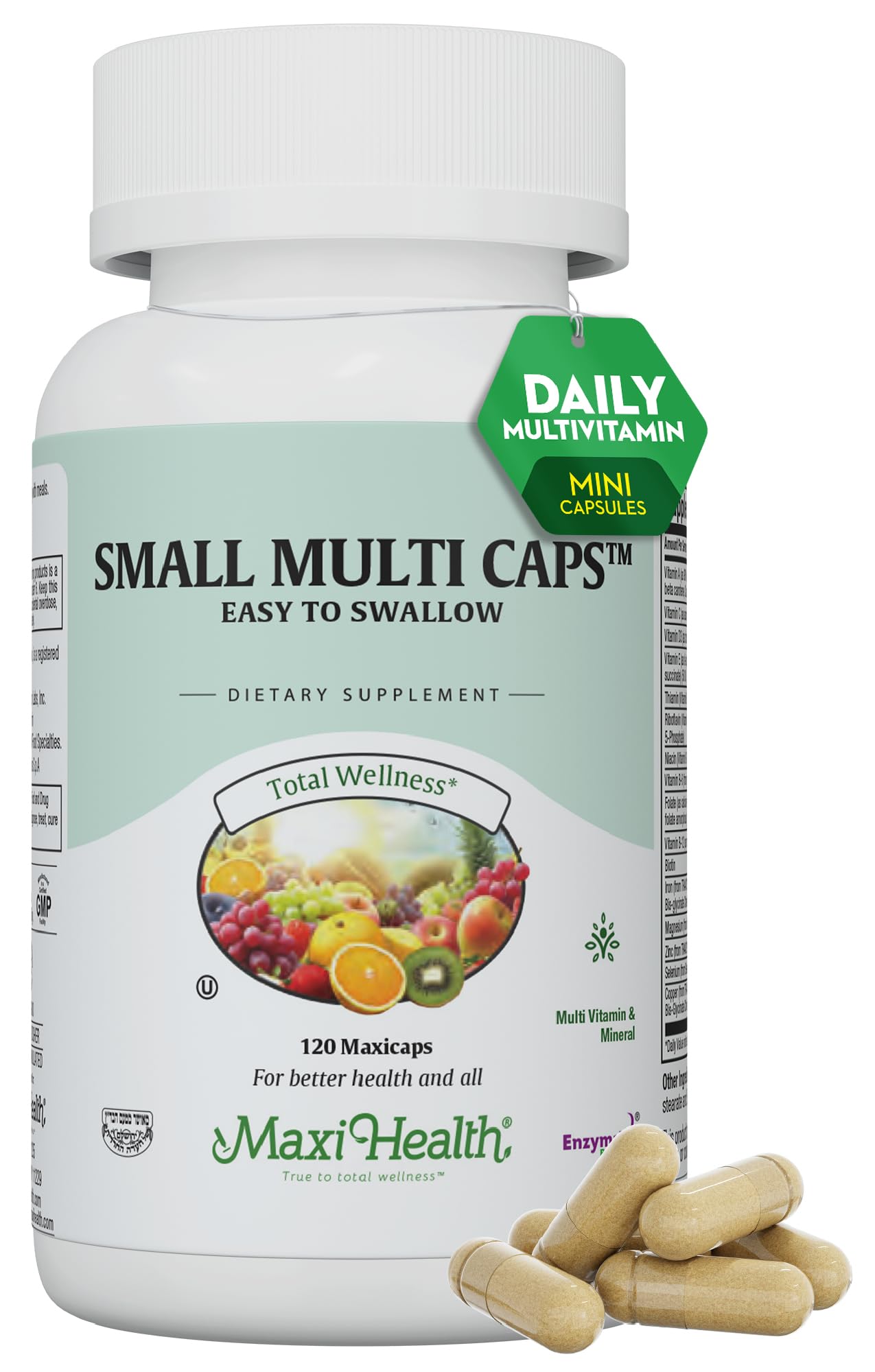 Maxi Health - Multivitamin for Women & Men - Daily Mens & Womens Vitamins with 30 Nutrients Including Iron, Zinc, Probiotics, Immune Support Vitamins & More - Easy to Swallow Maxicaps, 120 Capsules