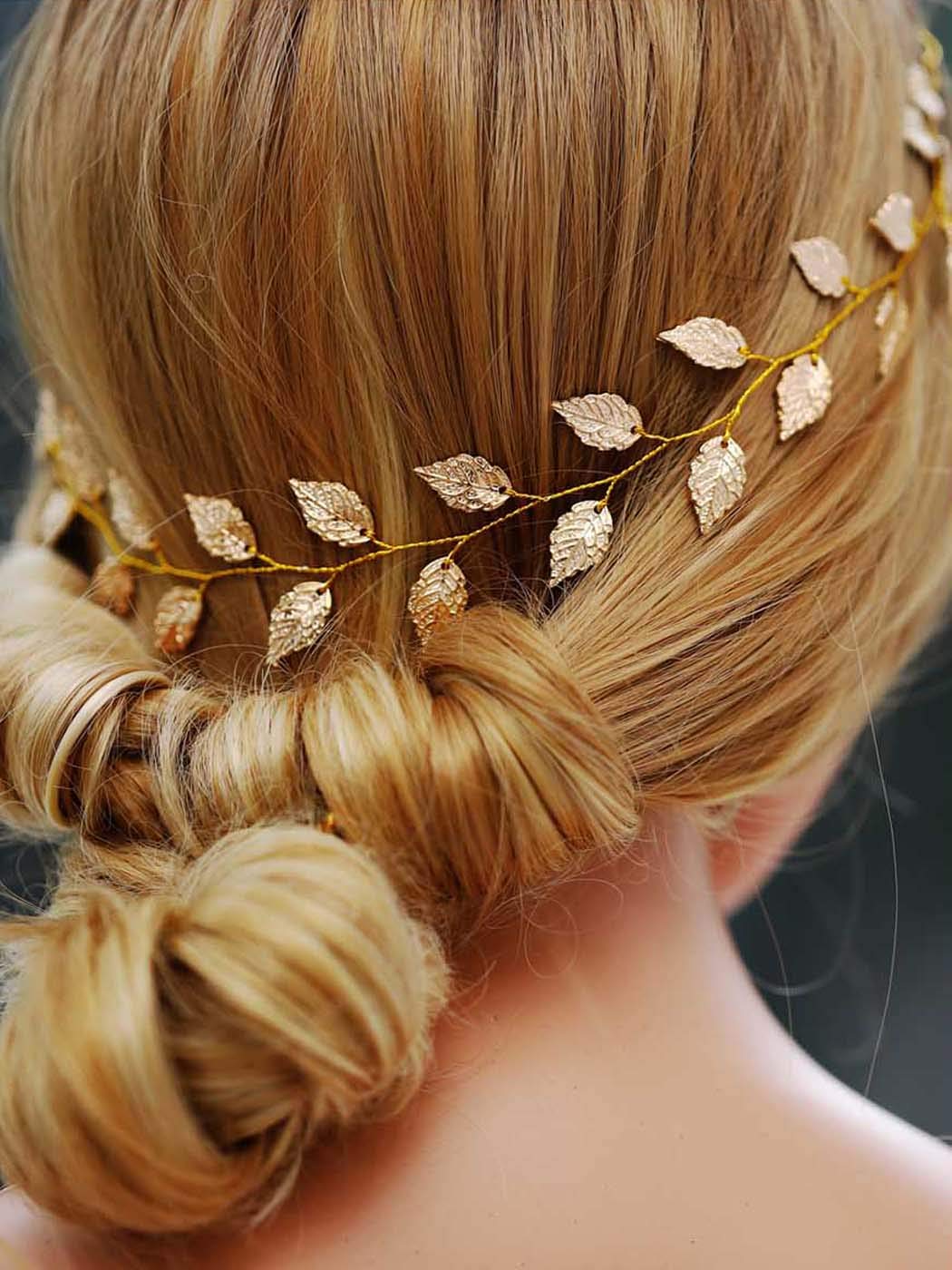 Unicra Wedding Leaves Hair Vine Bridal Leaf Headpiece Gold Headbands Hair Accessories for Women and Girls(15.7 Inches) (Gold)