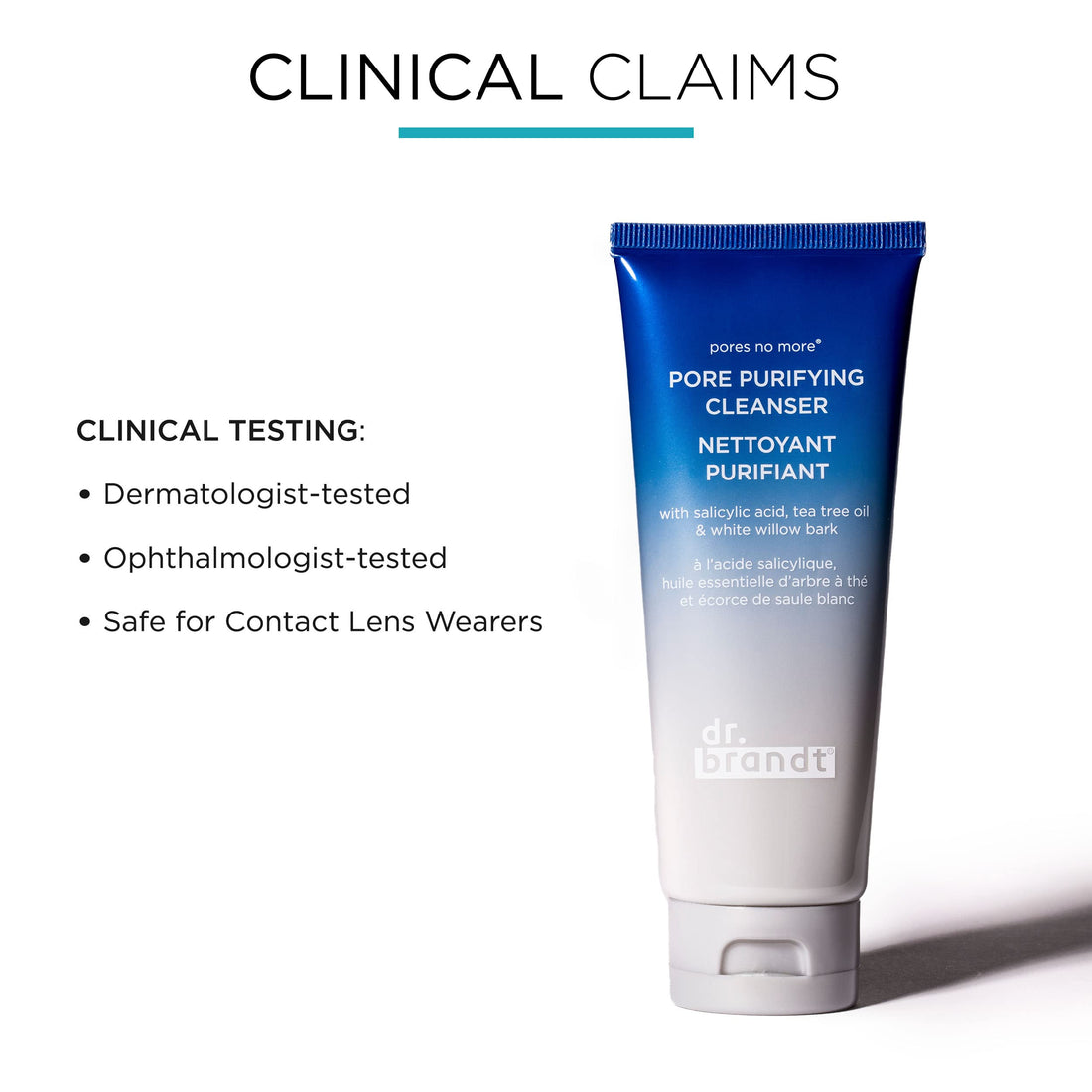 Dr. Brandt Pores No More, Pore Purifying Cleanser - Non-Drying Gel - Helps to Minimize the Appearance of Pores & Dissolves Impurities - 3.5 fl oz