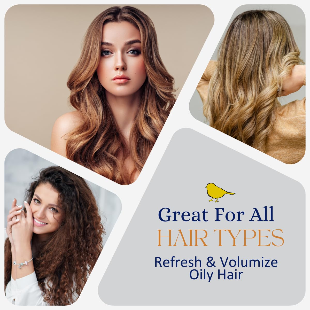 Yellow Bird Dry Shampoo Powder | Natural & Organic | Non-Aerosol | For Blonde, Brunette, & Dark Hair | No Benzene, Vegan