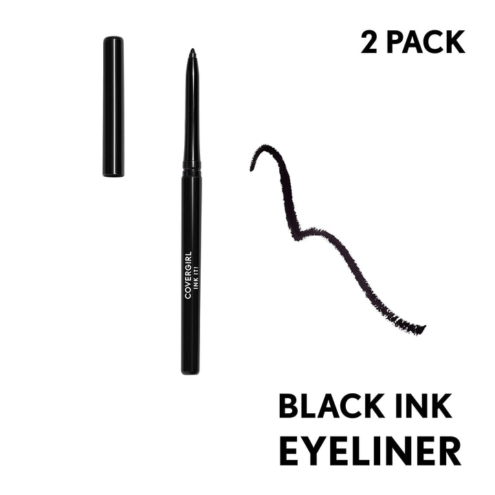 Covergirl Ink It! By Perfect Point Plus Waterproof Eyeliner, Black, 2 Count
