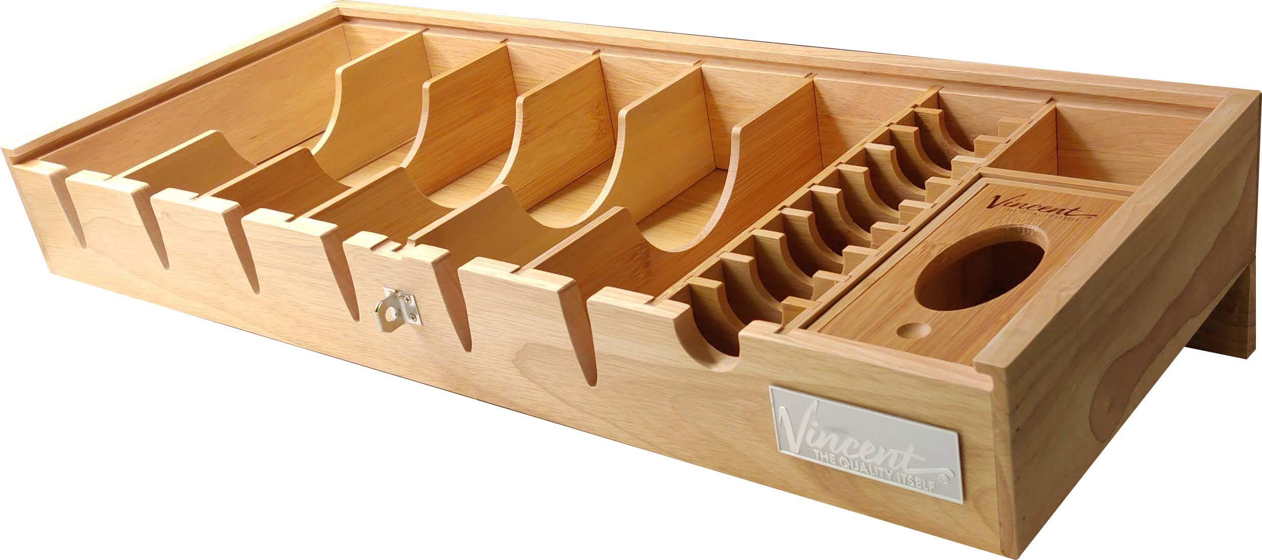 Vincent Master Case Vincent Master Case Bamboo Counter Top Tray Stylist Barber Tool Organizer Tray VT10200