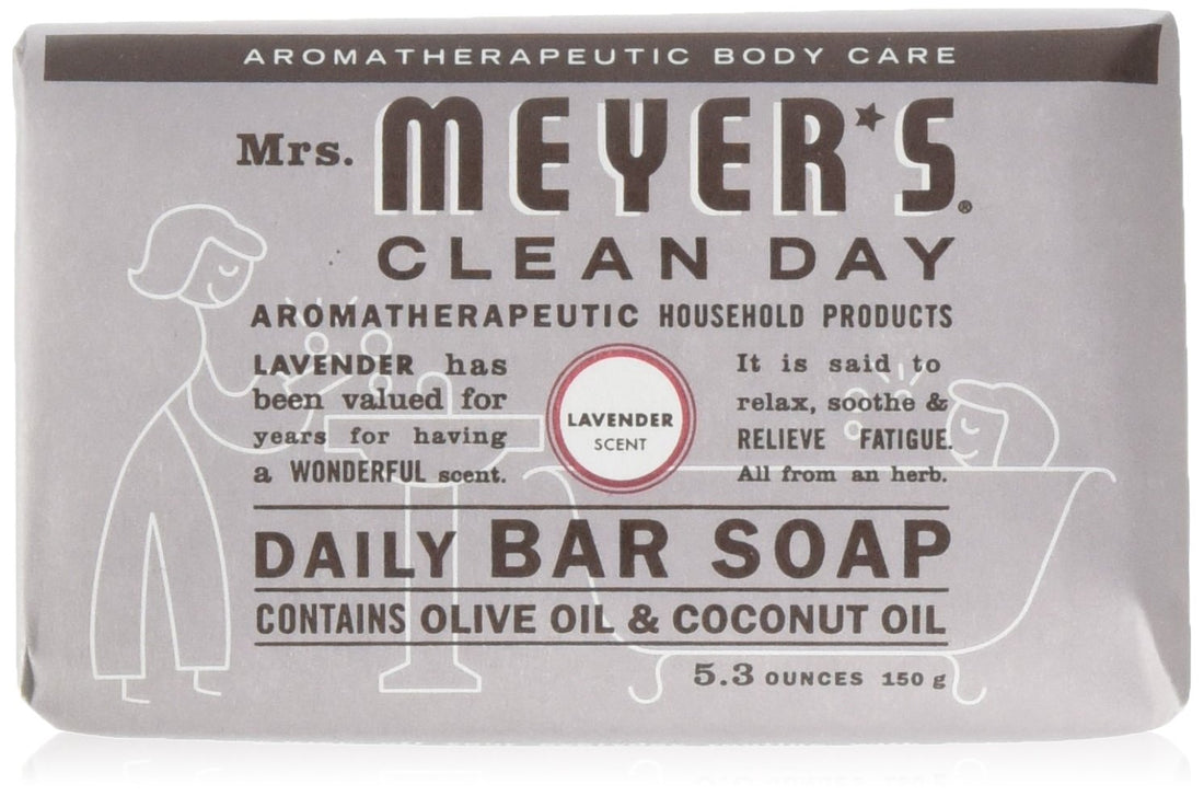 Mrs Meyers Bar Soap Hard 5.3oz Lavender Scent (12 Pack)