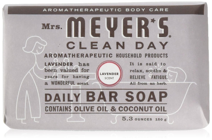 Mrs Meyers Bar Soap Hard 5.3oz Lavender Scent (12 Pack)