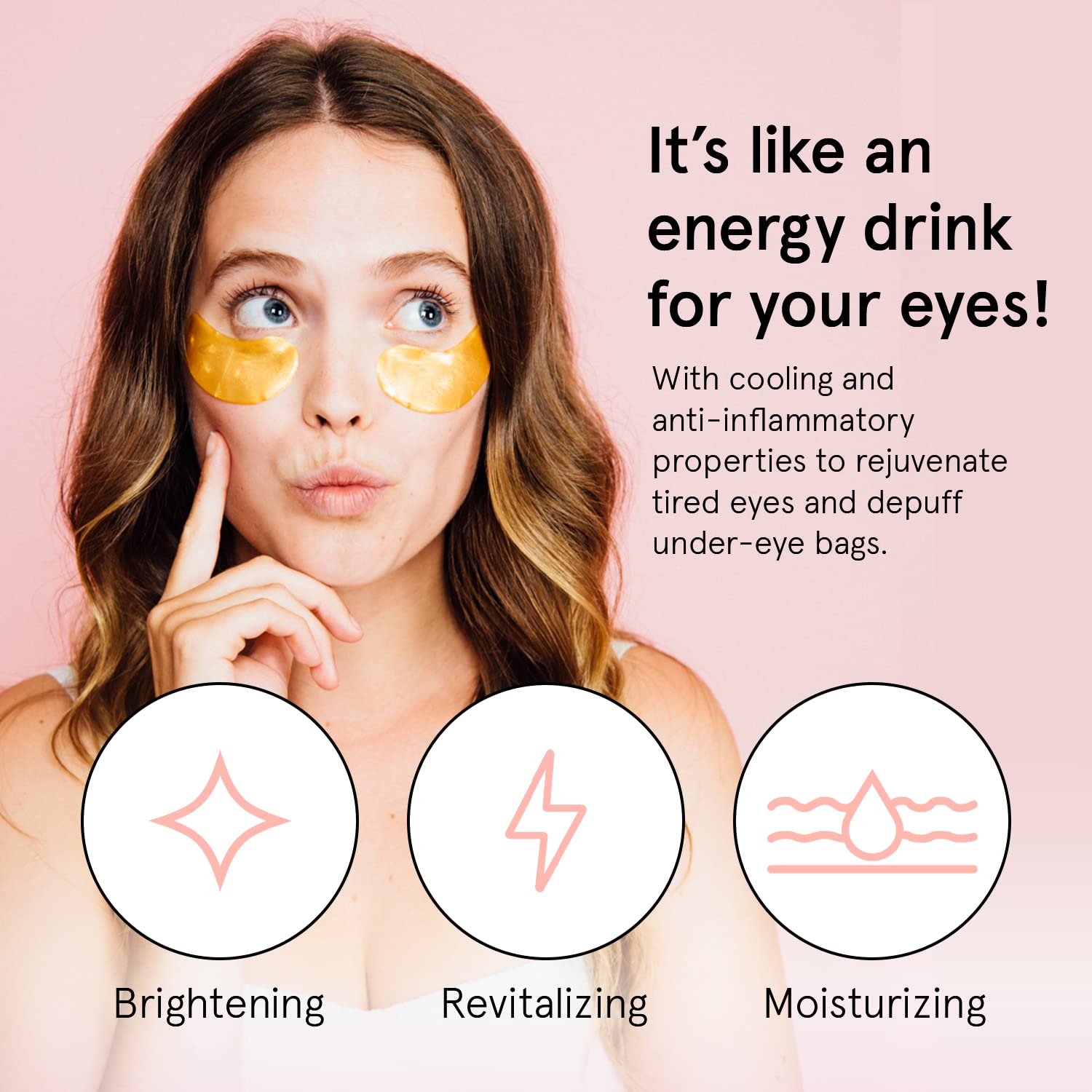 Under Eye Patches For Puffy Eyes (30 Pairs) - Vegan Energizing Under Eye Gel Pads for Dark Circles, Eye Bags, and Puffiness - by grace and stella
