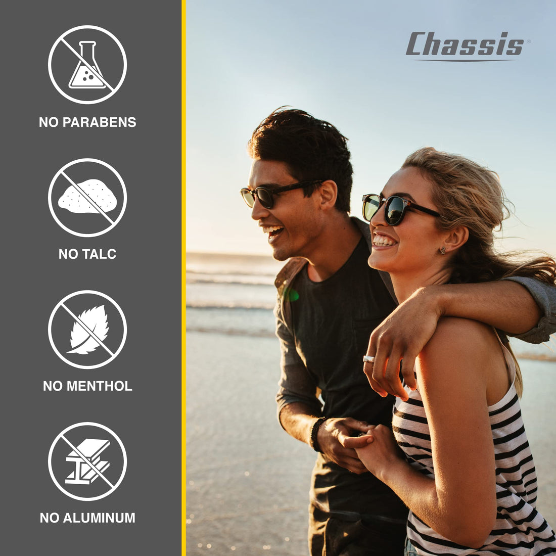 Chassis Gift SetMens Premium Anti-Chafing Cream, Body Wash, and Body PowderSet of 3 with Free.