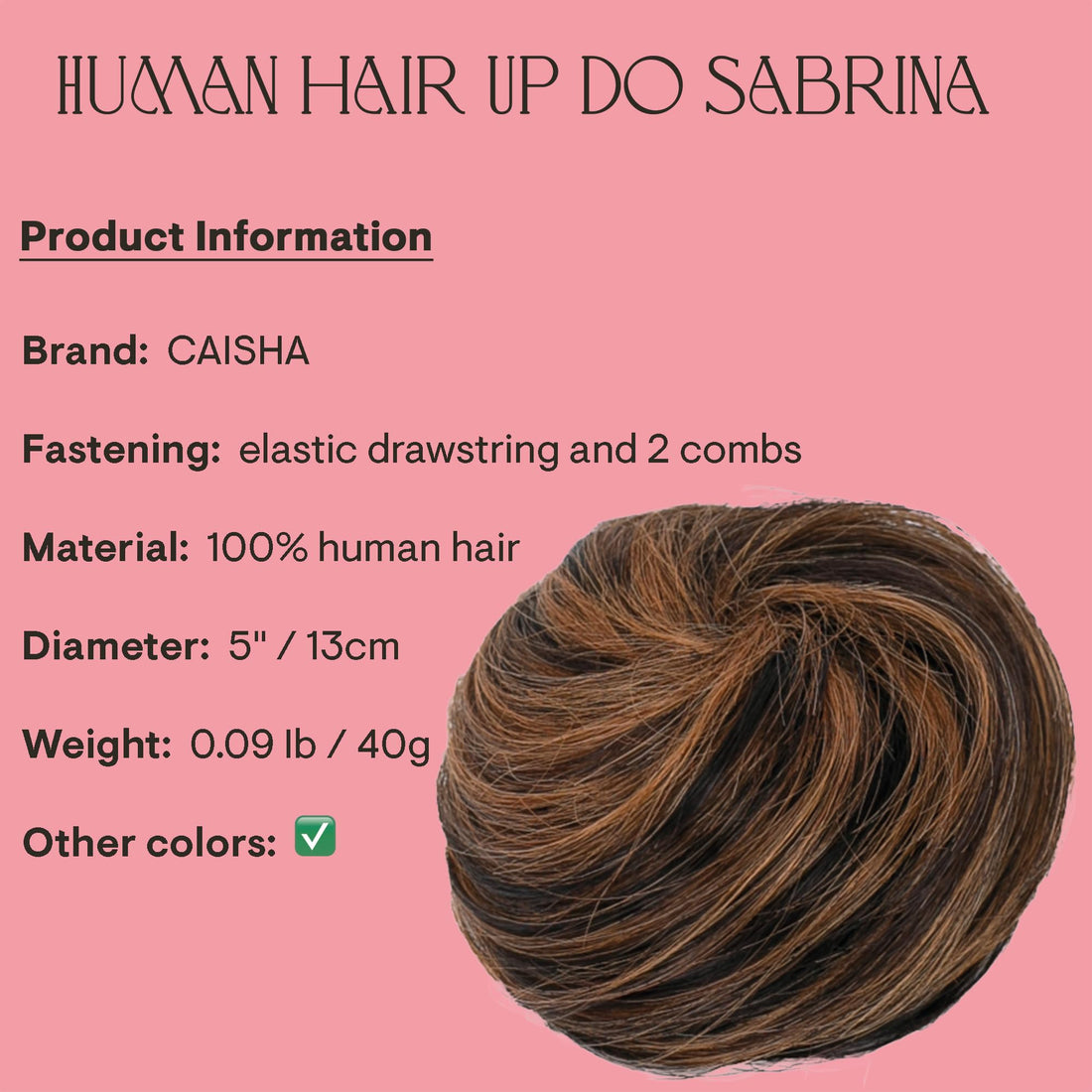 PRETTYSHOP 100% Human Hair UP DO Ballerina Knoten Donut Bun Topknot Scrunchie Hairpiece H311h