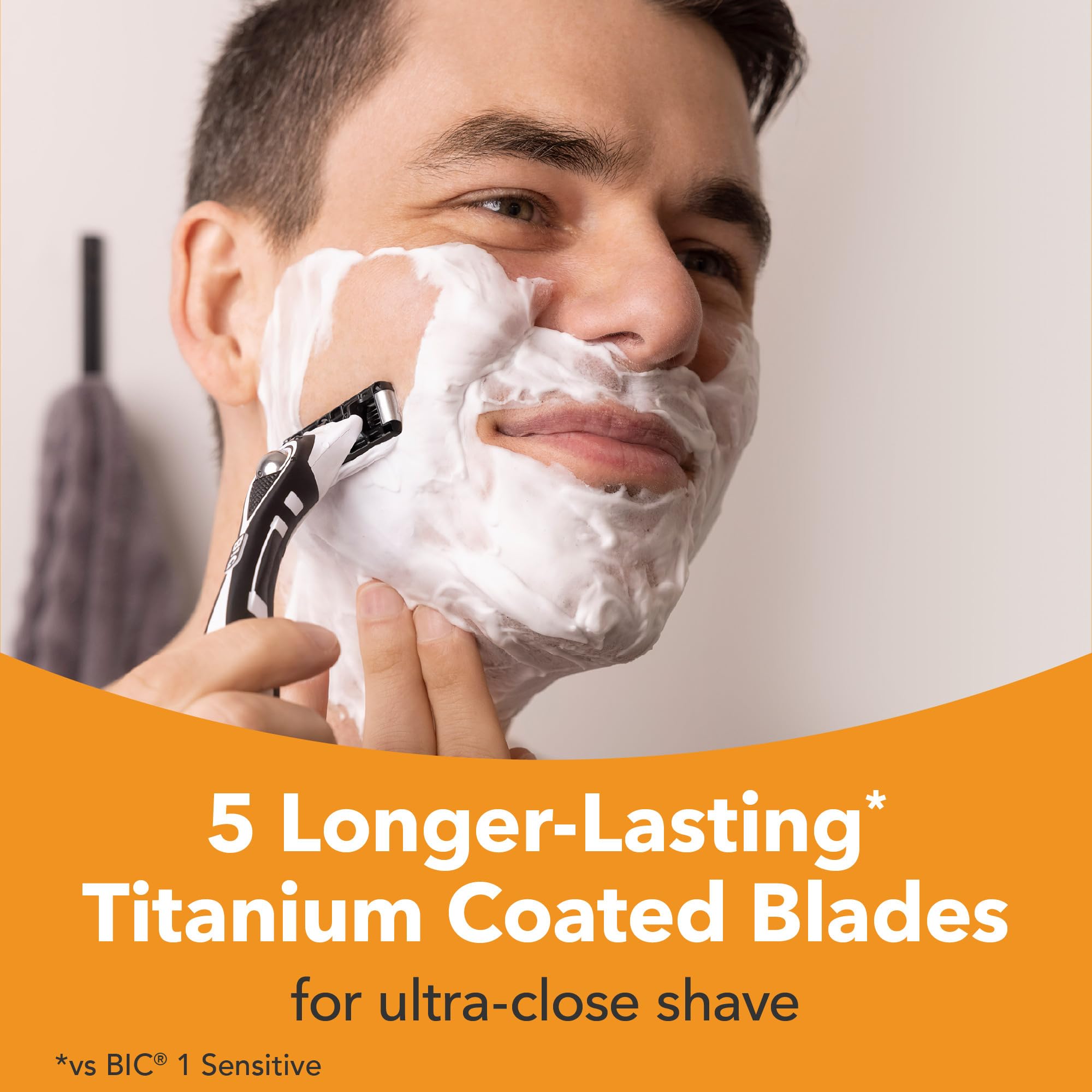 BIC Hybrid 5 Flex Refillable Men's Razor Kit, Handle and Nano-Tech Titanium 5-Blade Refills - Box of 1+2