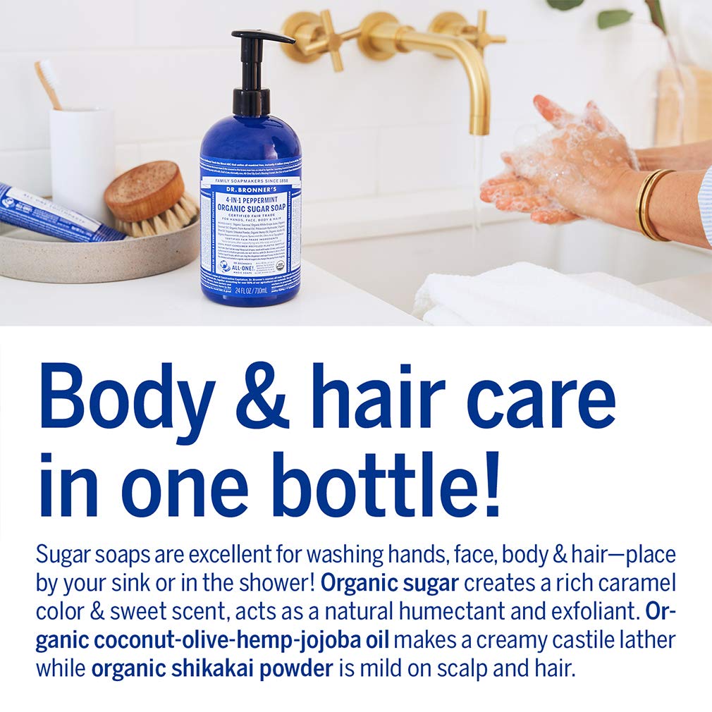 Dr. Bronner's Organic Sugar Soap - 64 oz. Refill (Peppermint)