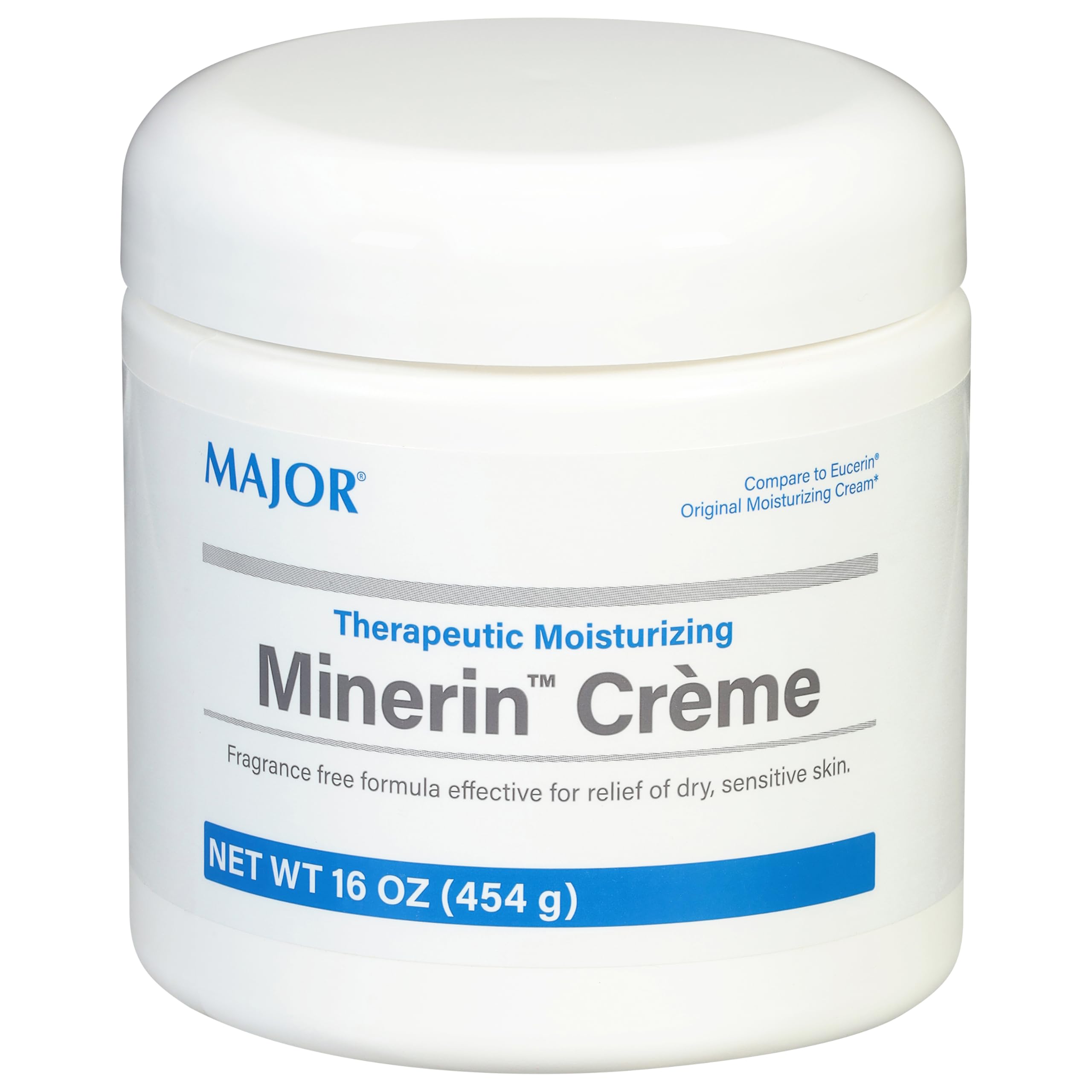 MAJOR Therapeutic Moisturizing Minerin Créme - Body Cream Moisturizer for Dry Skin - Fragrance-Free - 16 Oz.