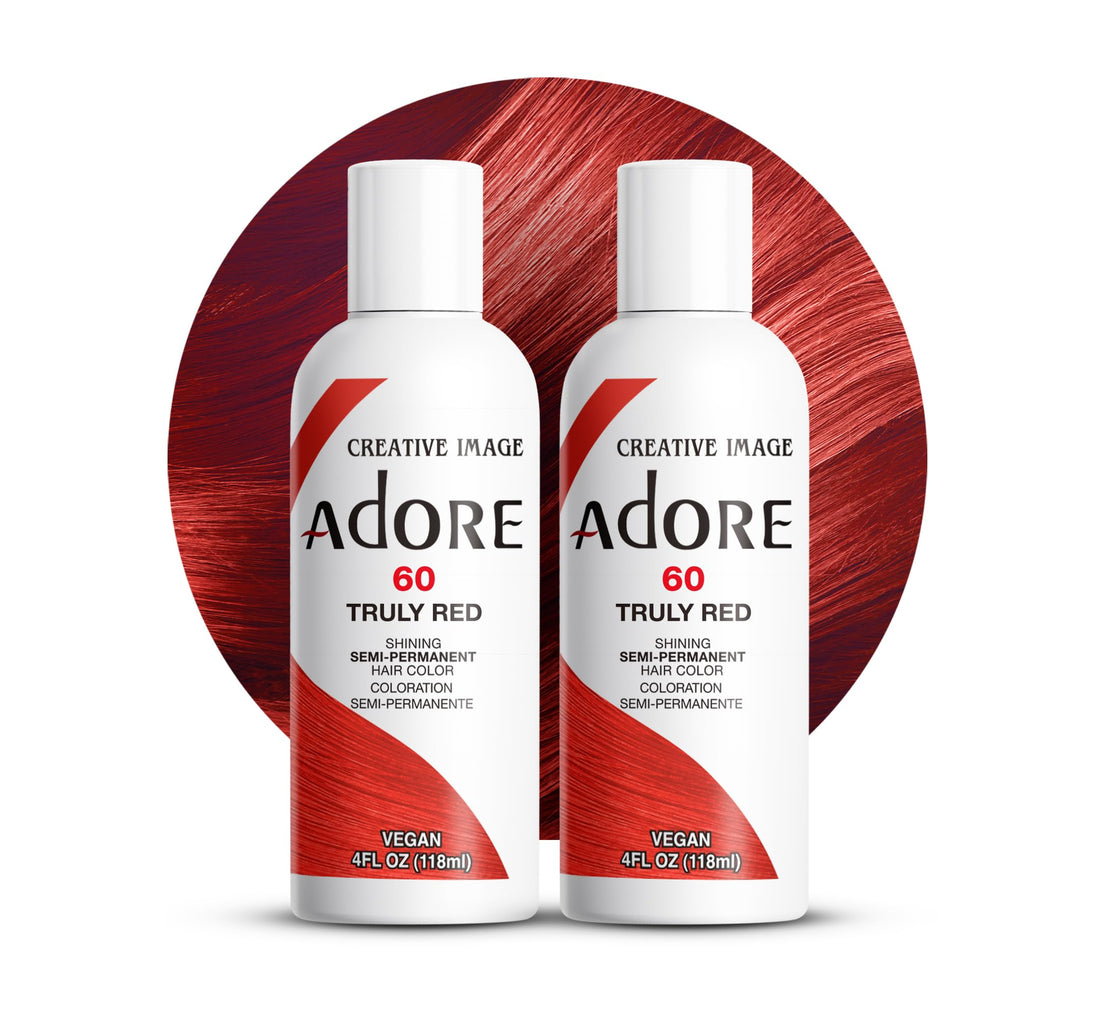 Adore Semi-Permanent Haircolor #060 Truly Red 4 Ounce (118ml) (2 Pack)