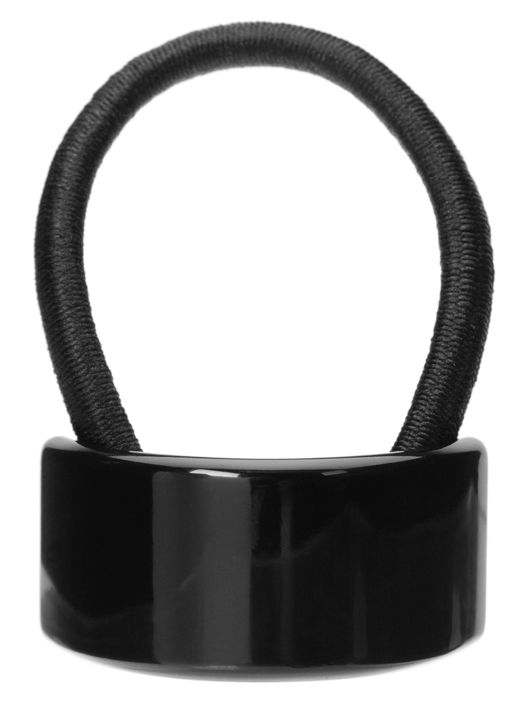 France Luxe Rectangle Ponytail Holder - Black