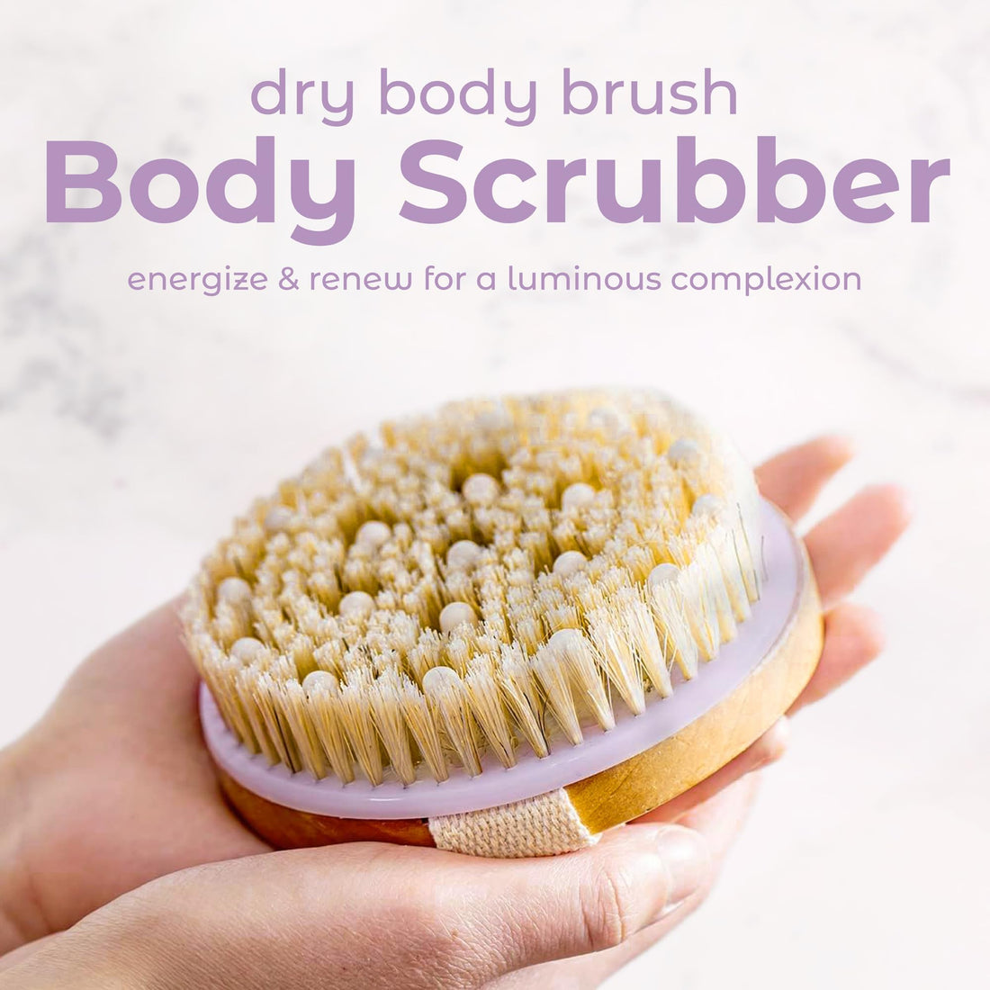 MainBasics Dry Brushing Body Brush for Lymphatic Drainage, Dry Skin, Cellulite, Blood Circulation with Exfoliating Natural Bristles for Flawless Skin