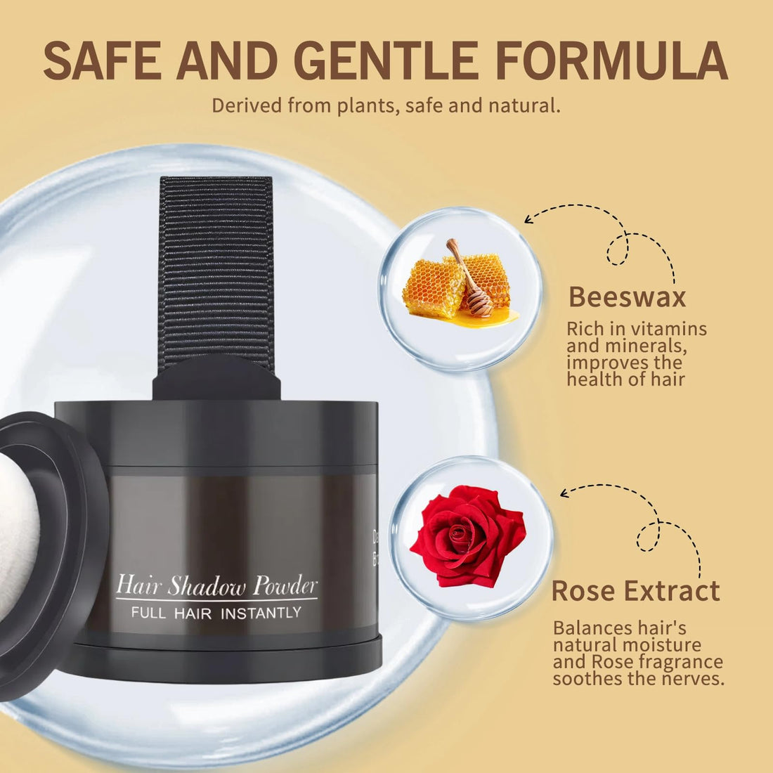 gowwim Hairline Powder (Med-Blonde) Instantly Hair Color Shadow Cover Gray Hair Root, Hair Touch-Up, Thin Hair Powder 0.14 Ounce