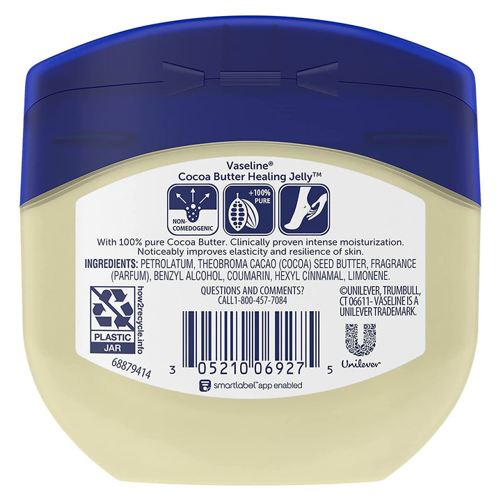 Vaseline Rich Conditioning Petroleum Jelly, Cocoa Butter 7.5 oz (Pack of 12)
