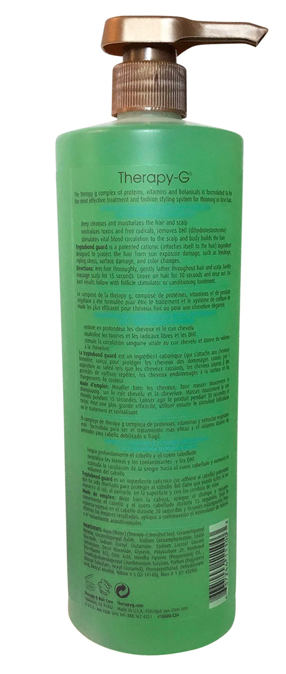 Therapy-G For Thinning or Fine Hair Antioxidant Shampoo For Chemically Treated Hair, 33.8 Ounce