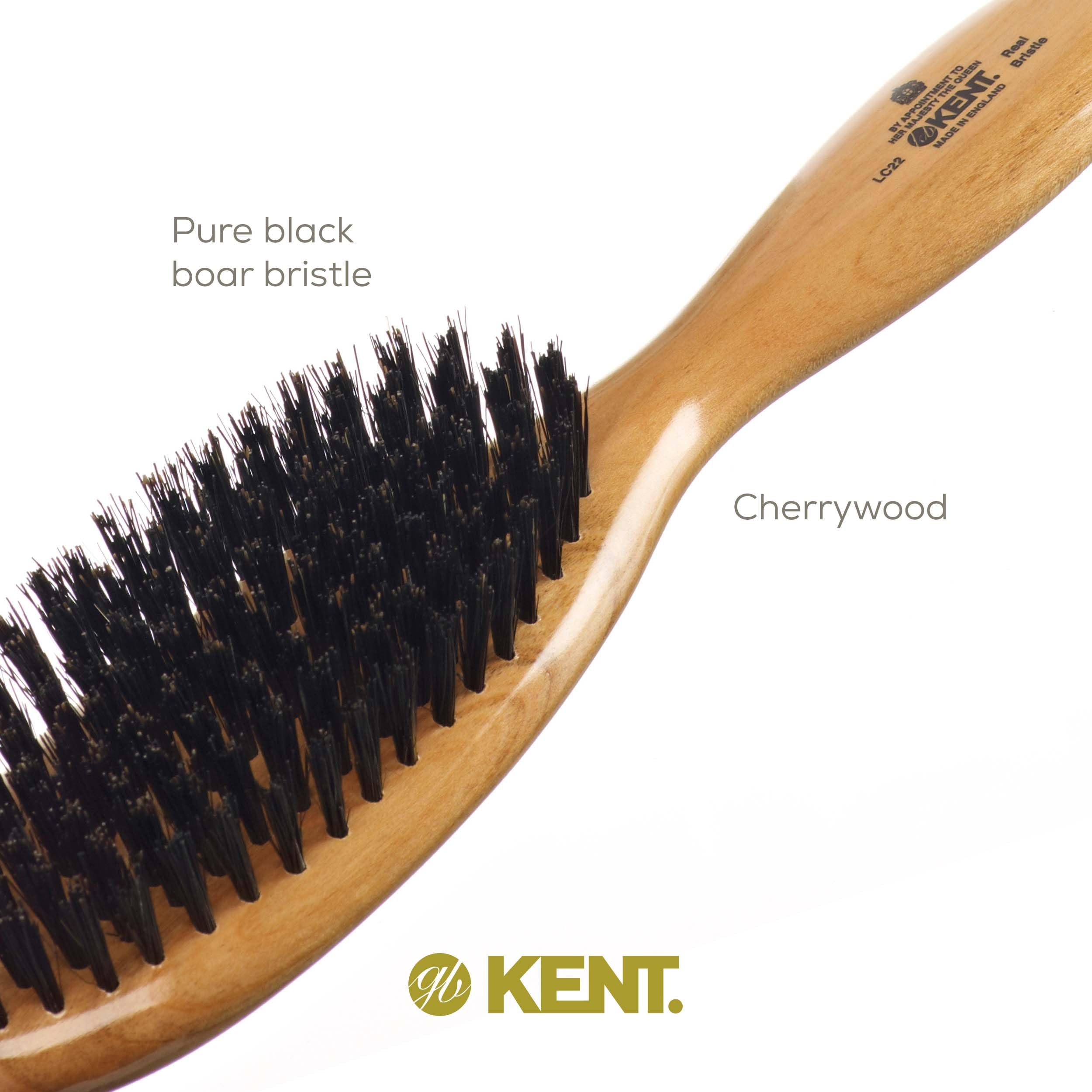 Kent Brushes Oval Cherry Wood Hairbrush, LC22, 6 Ounce
