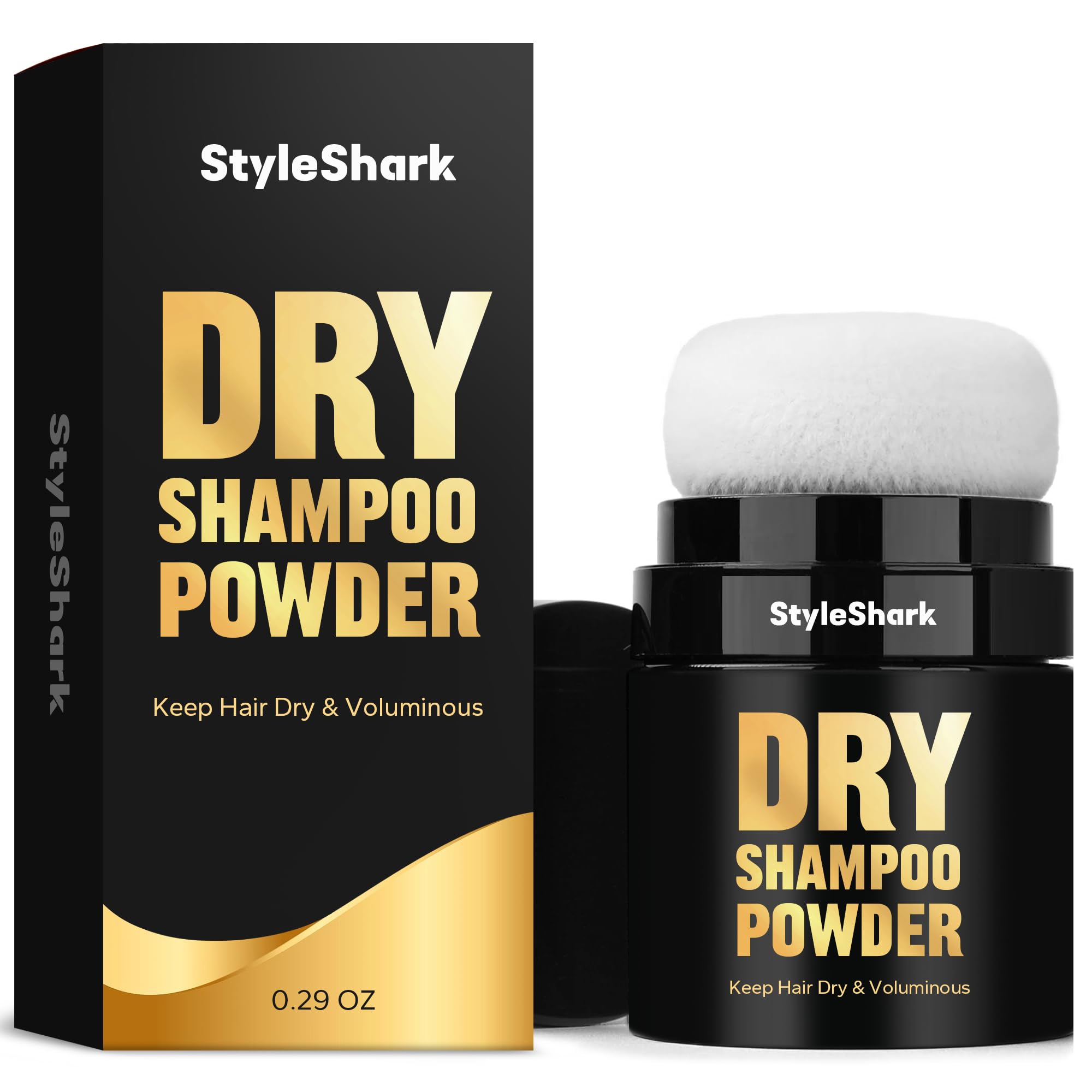 StyleShark Dry Shampoo Powder (0.29 oz), Volumizing Powder Dry Shampoo for Women & Men, Travel Size Hair Powder for Root Fuller Look, Refreshing Hair