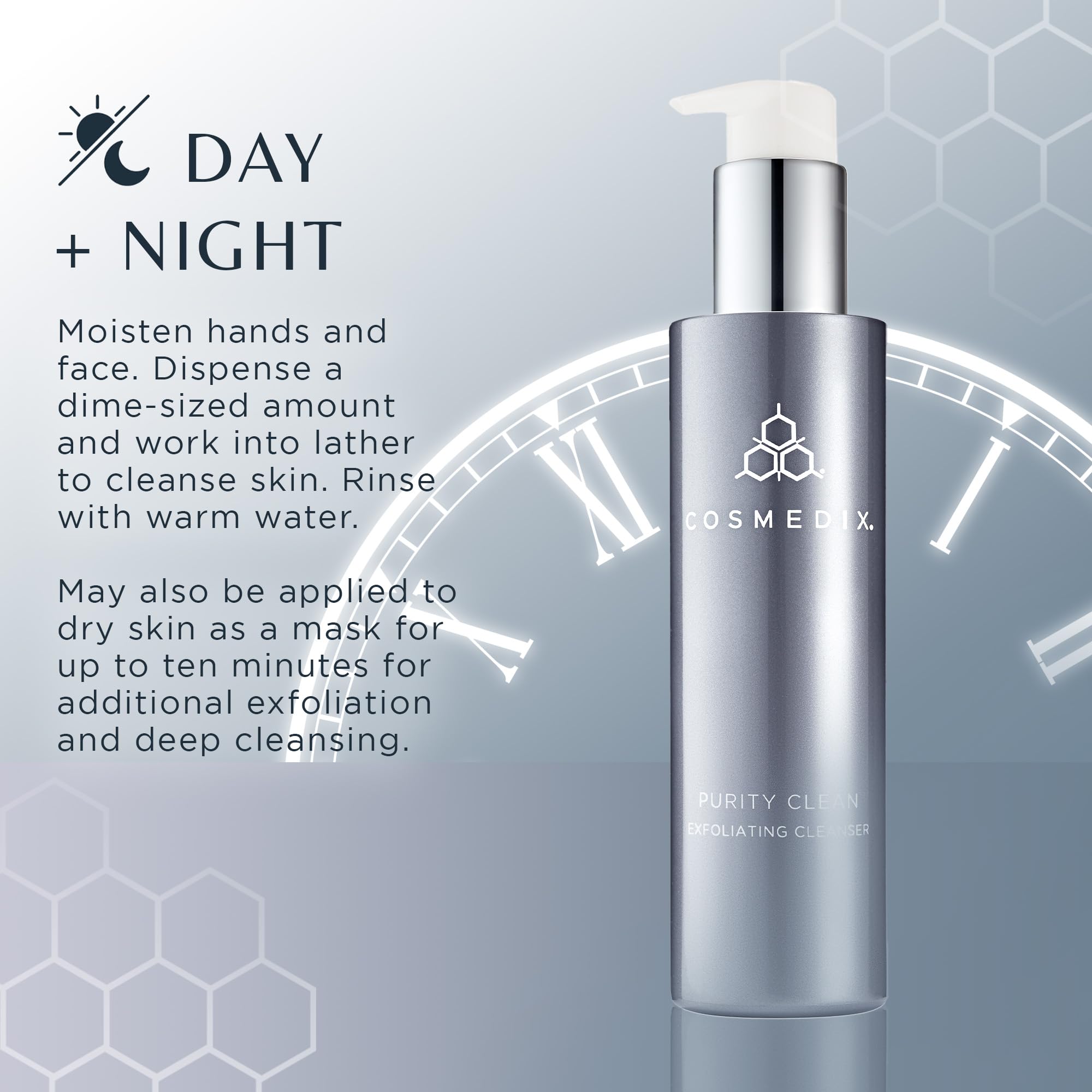 COSMEDIX Purity Clean Exfoliating Cleanser, Removes Oil & Impurities, L-Lactic Acid & Tea Tree Oil, Cruelty Free & Gluten Free