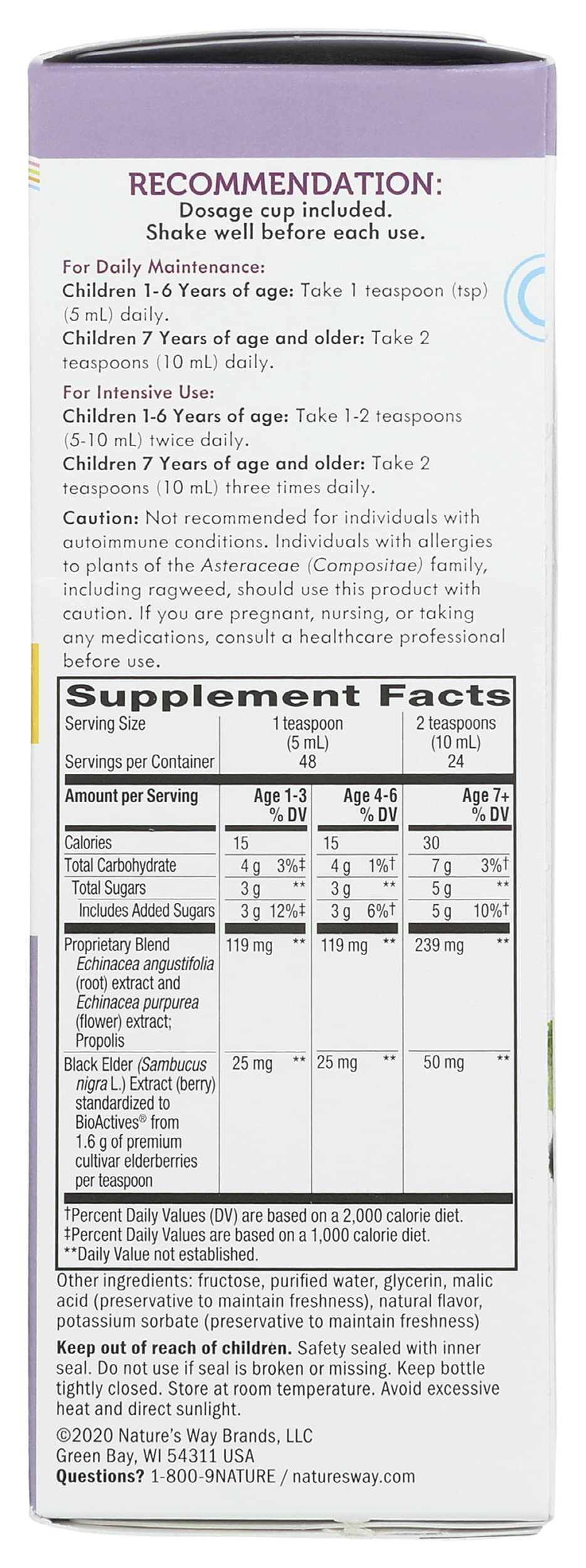 Natures Way Sambucus Standardized Elderberry Syrup for Kids, Cruelty Free, Environmentally Friendly, 8 Fluid Ounce (Pack of 1)