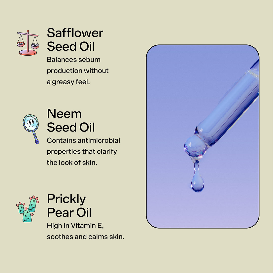 Bubble Skincare Float On Soothing Face Oil - Lightweight, Hydrating Facial Oil to Help Soothe & Calm Skin - Enriched with Safflower Oil and Prickly Pear - Skin Care Suitable for All Skin Types (30ml)