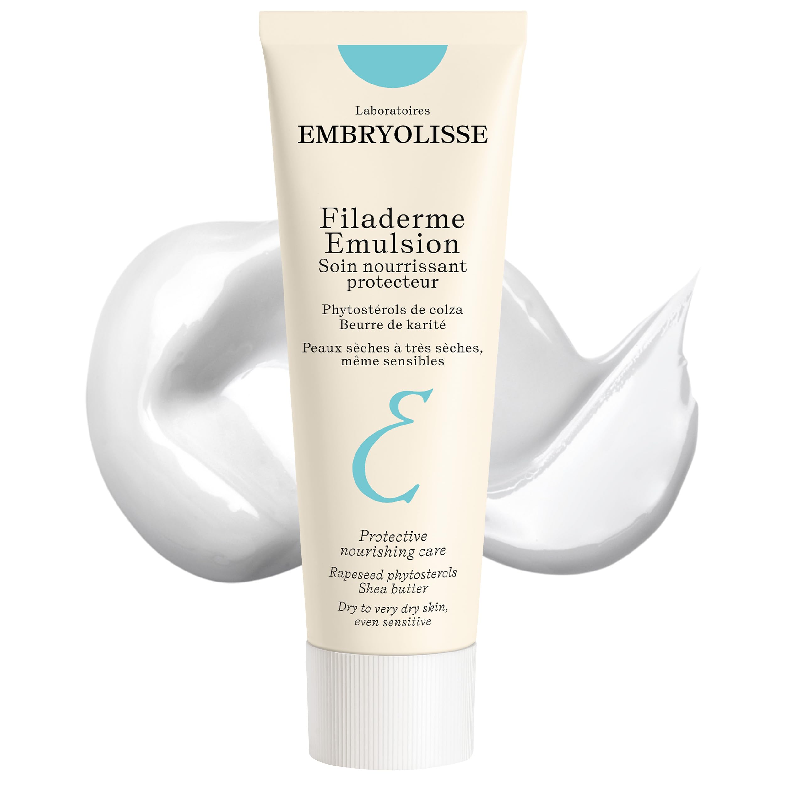 Embryolisse Filaderme Emulsion Face Moisturizer, Intensive Repair for Dry Skin, with Aloe Vera & Shea Butter, 2.54 Fl Oz