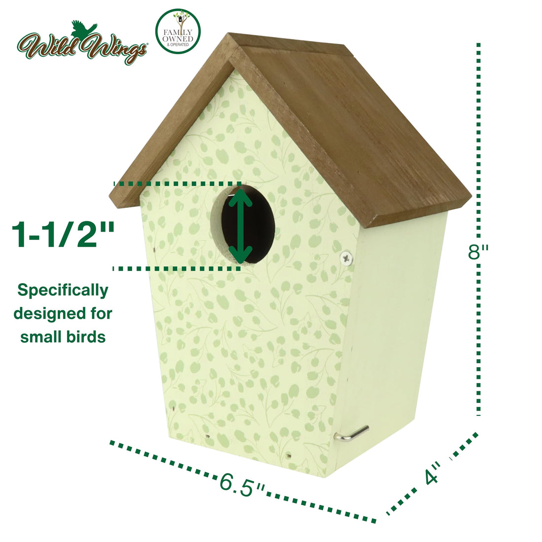 Wild Wings Decorative Bluebird House Spring Ivy, White