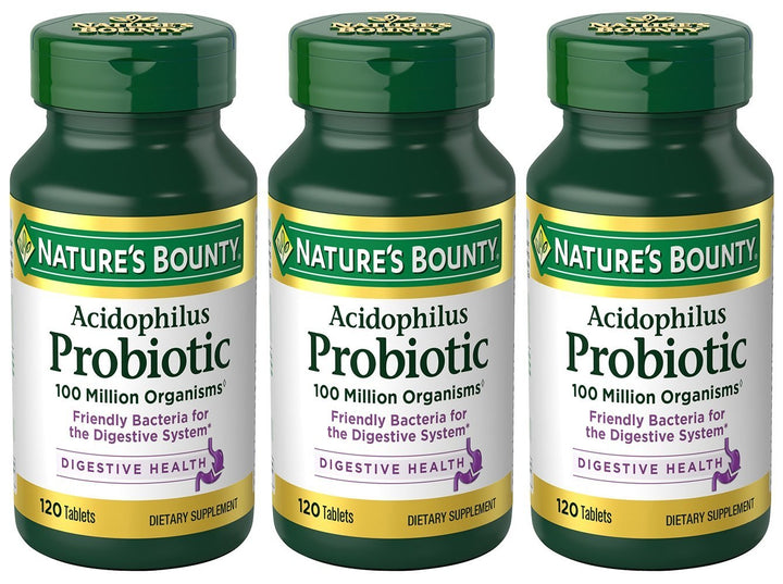Nature's Bounty Acidophilus Probiotic , 120 Count (Pack of 3)