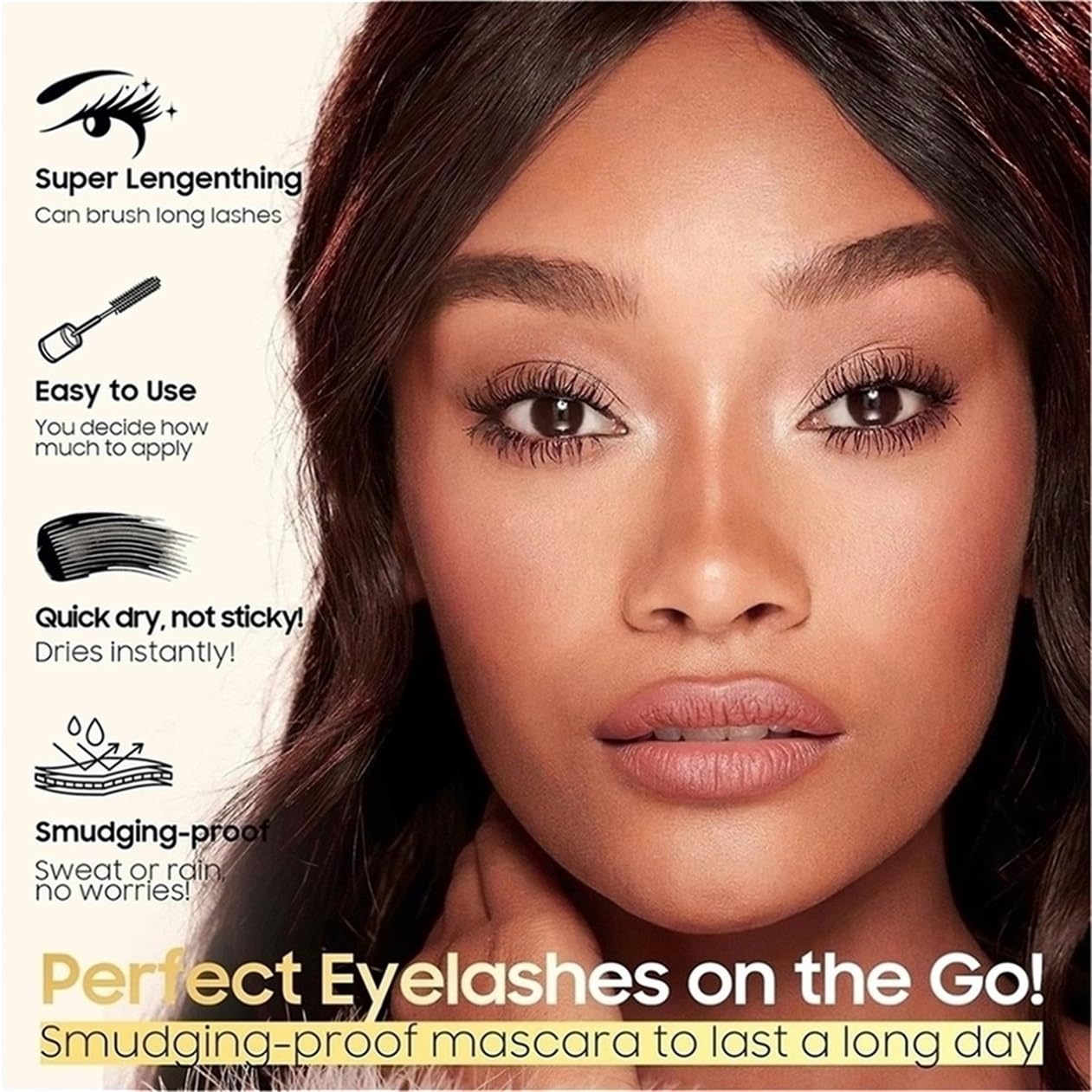 Tubing Mascara Instant Extensions - Black 2-1 Curling Eyelashes and No Clumping, Waterproof Mascara for Volumizing and Lengthening, Create Natural Eye Makeup (0.28 fl. oz)