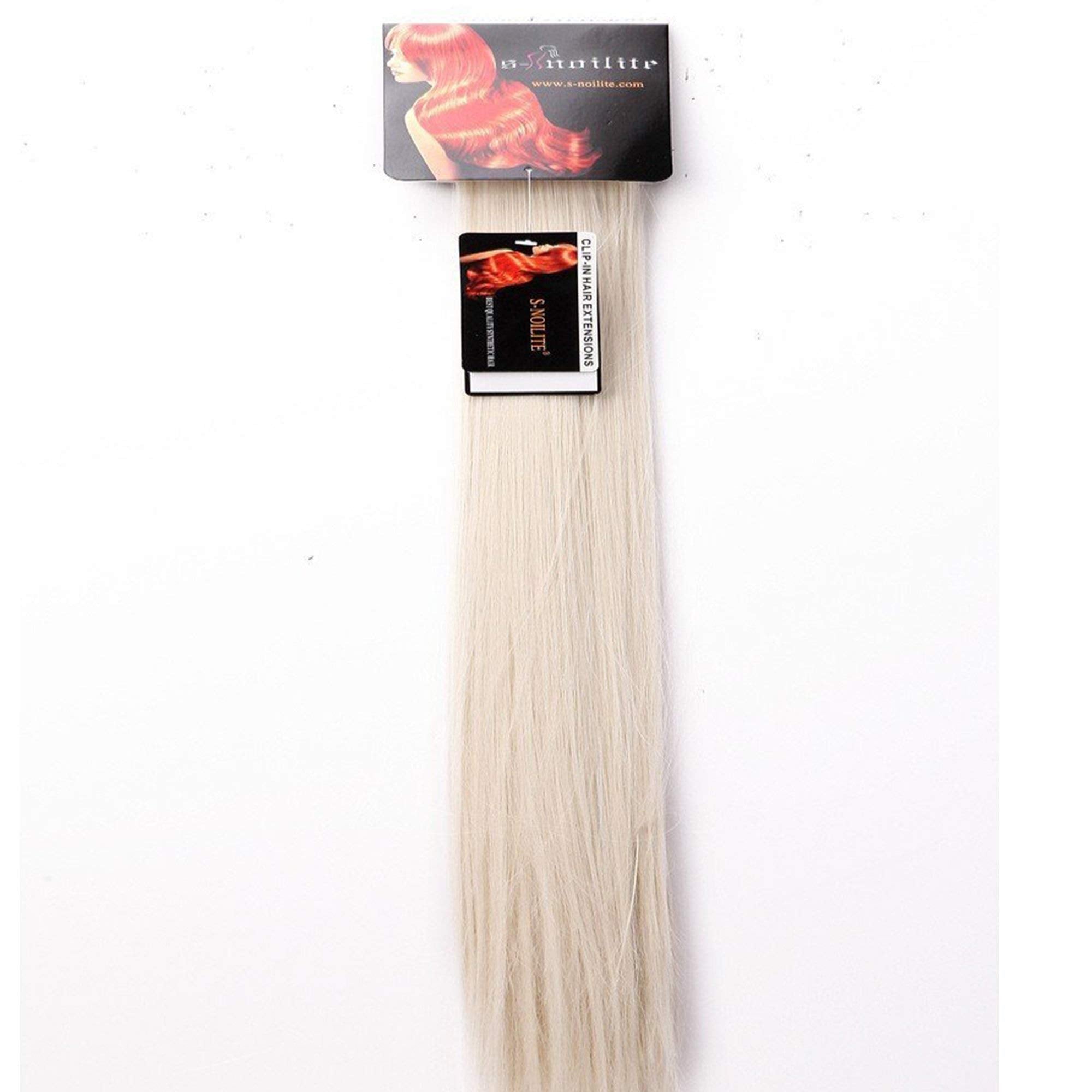 S-noilite Trendy 26 Inches-Straight 3/4 Full Head One Piece 5clips Clip in Hair Extensions Long (Light Blonde)