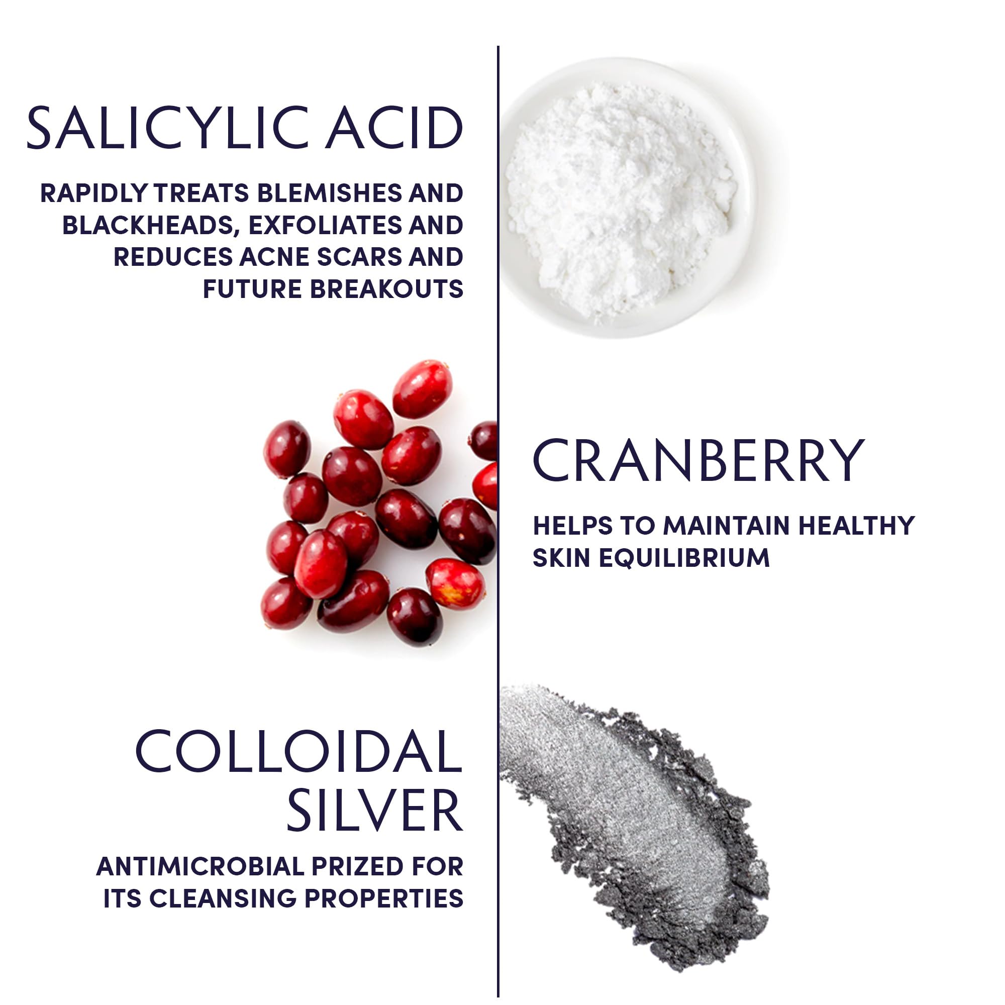 Naturopathica Colloidal Silver and Salicylic Acid Acne Clearing Cleanser, Reduce Blemishes and Acne Scars, Clarifying Face Wash for Men and Women, 5 fl oz