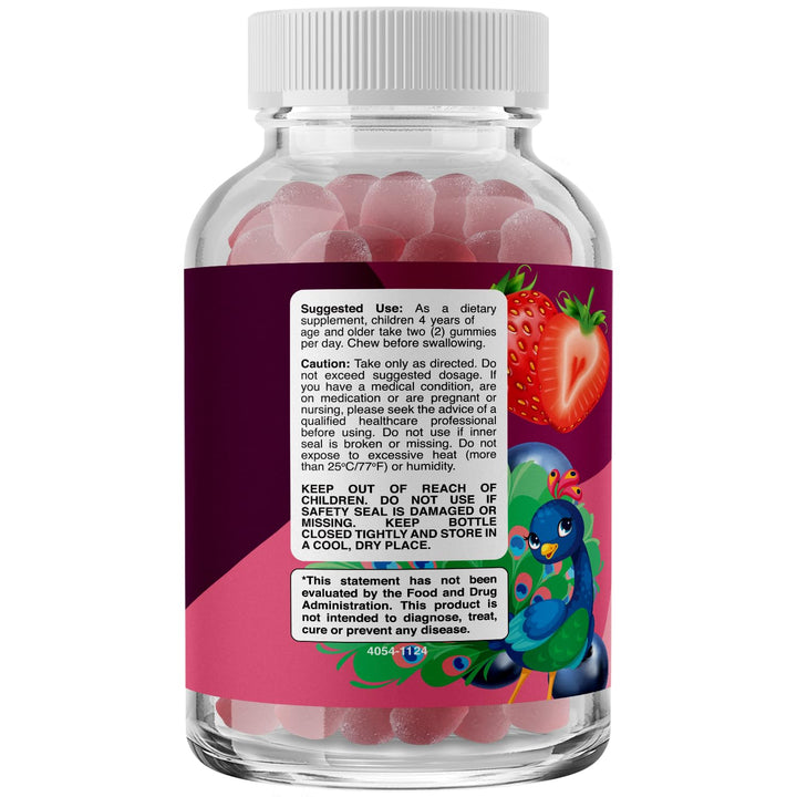 Phytoral Vegan Kids Focus Gummies - Potent Chewable Brain Support for Children - Enhances Concentration & Memory - Calming Supplements & Focus Gummies for Kids - Non-GMO & Gluten-Free - 60 Count