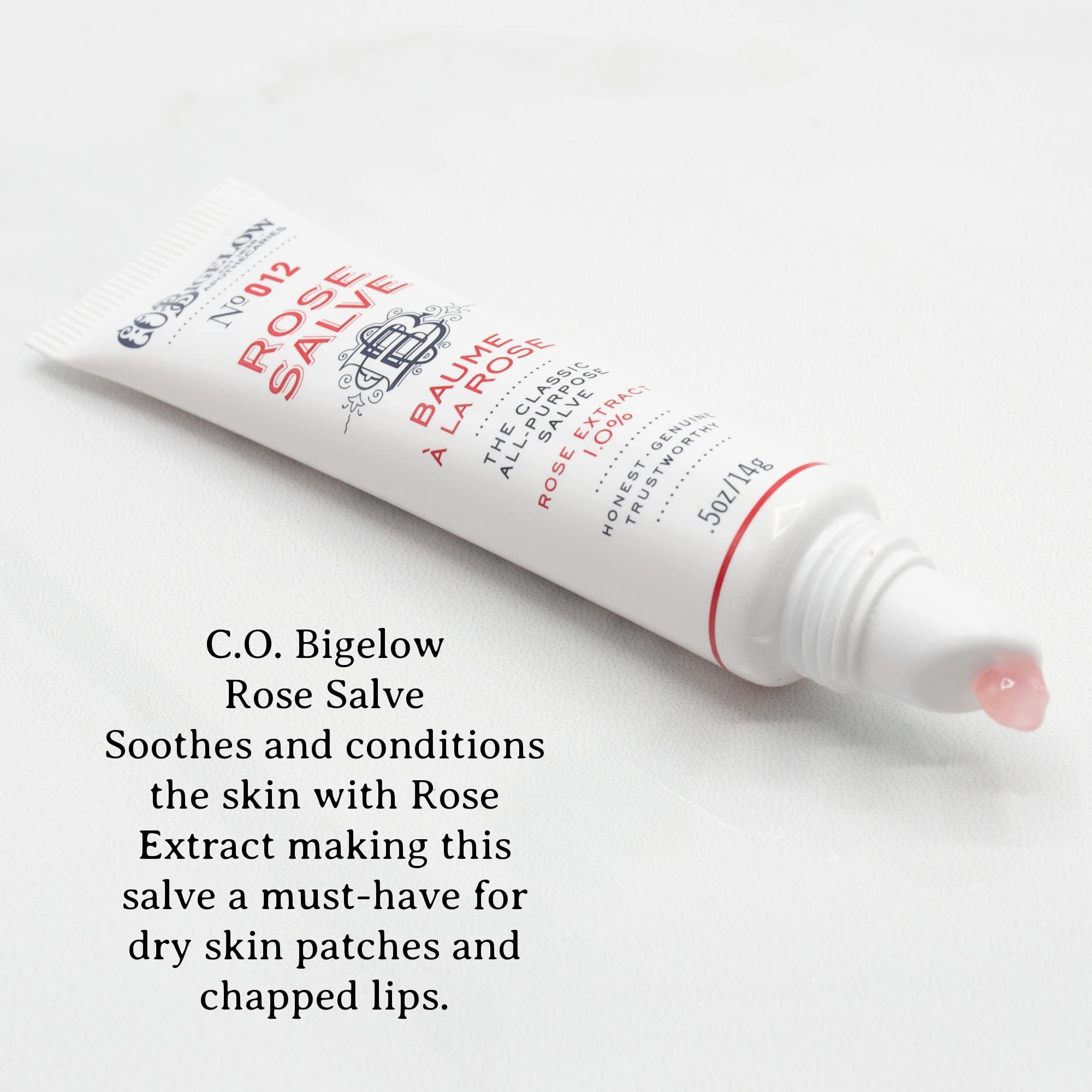 C.O. Bigelow Rose Salve Lip Balm Tubes 3 Pack, All Purpose Salves Moisturizing for Chapped Lips and Dry Skin