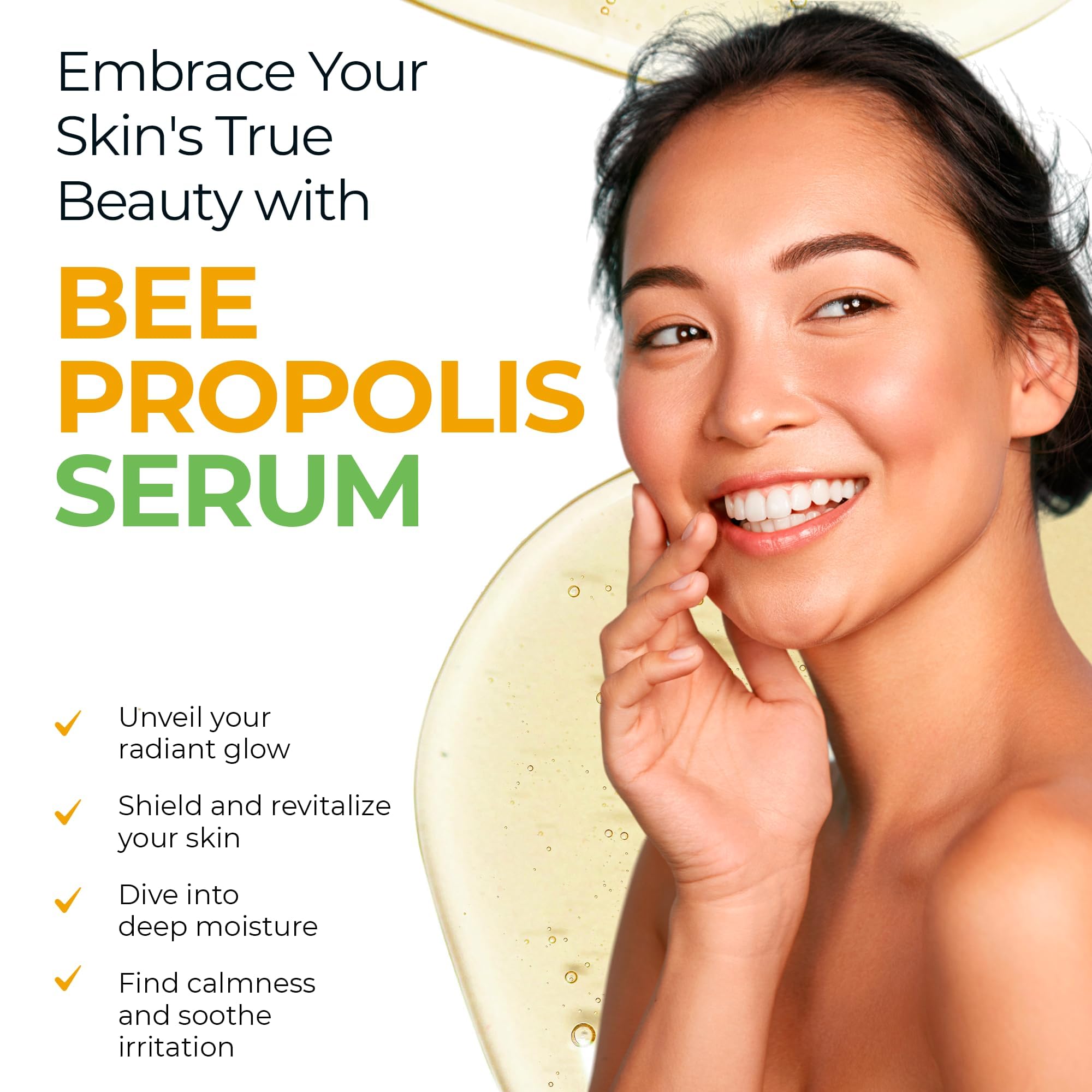 Caresilk Propolis Serum - Face Hydrating Serum - Niacinamide, Hyaluronic Acid, Centella Asiatica, Tea Tree, Rice Extract - Treatment Essence