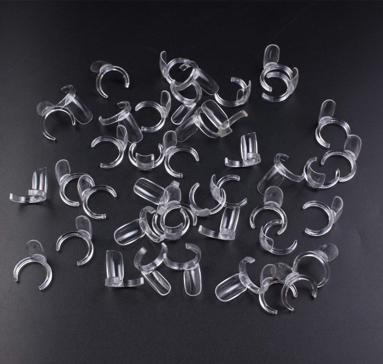 Finger Angel 100 Pcs Clear Polish Nail Display Uv Gel Colour Pops Display Nail Art Ring Style Nail Tips False Nails